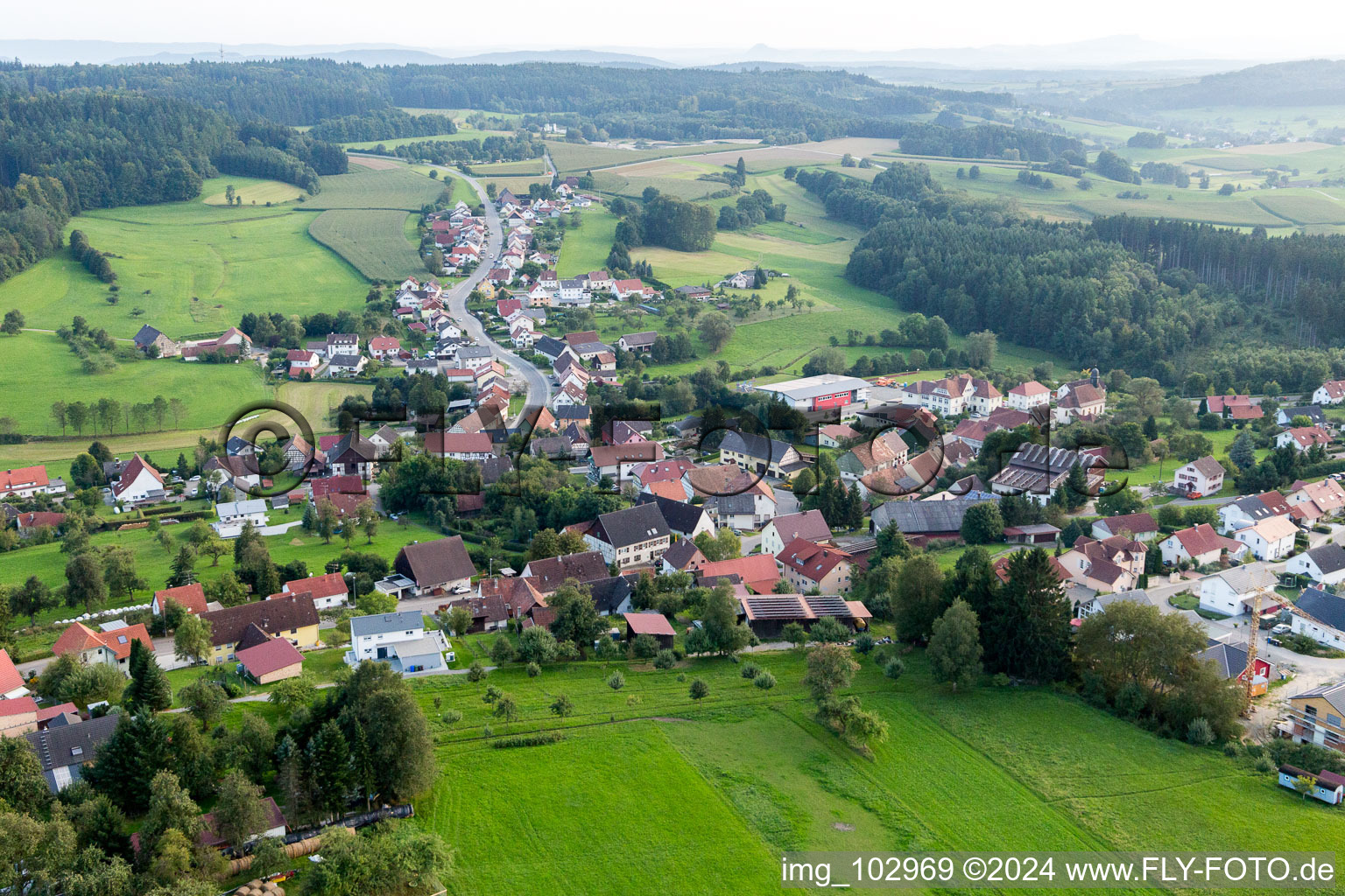 Vue oblique de Mühlingen dans le département Bade-Wurtemberg, Allemagne