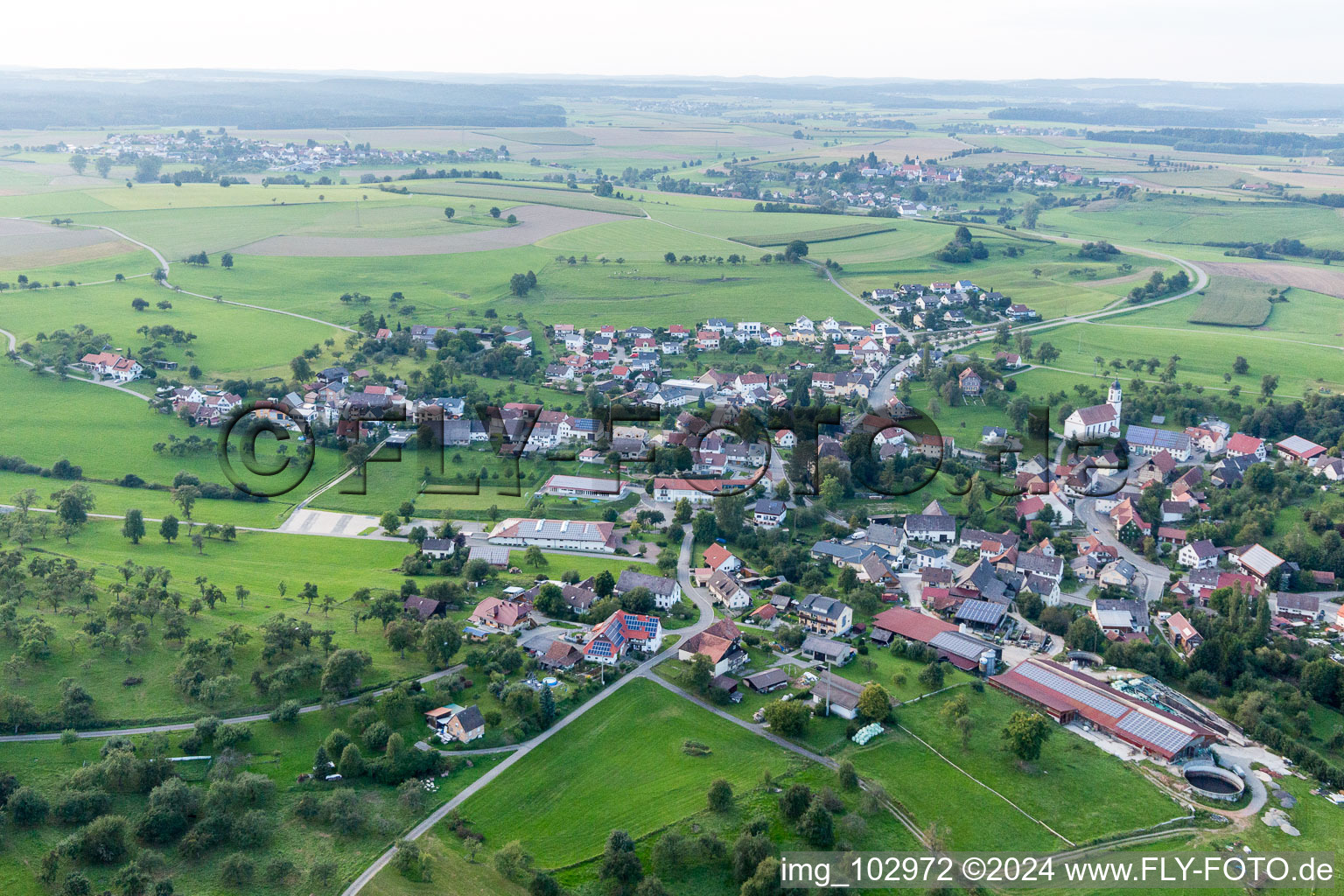 Vue oblique de Mühlingen dans le département Bade-Wurtemberg, Allemagne