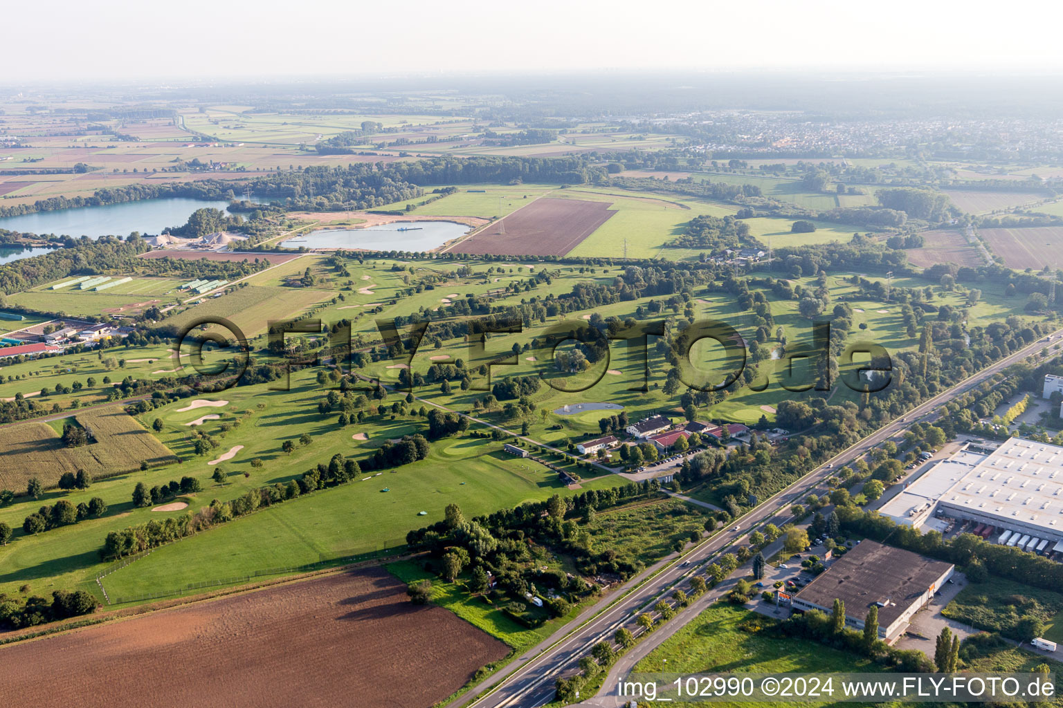 Vue aérienne de Club de golf à Bensheim dans le département Hesse, Allemagne