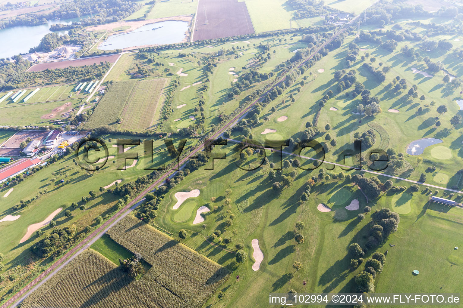 Club de golf à Bensheim dans le département Hesse, Allemagne d'en haut