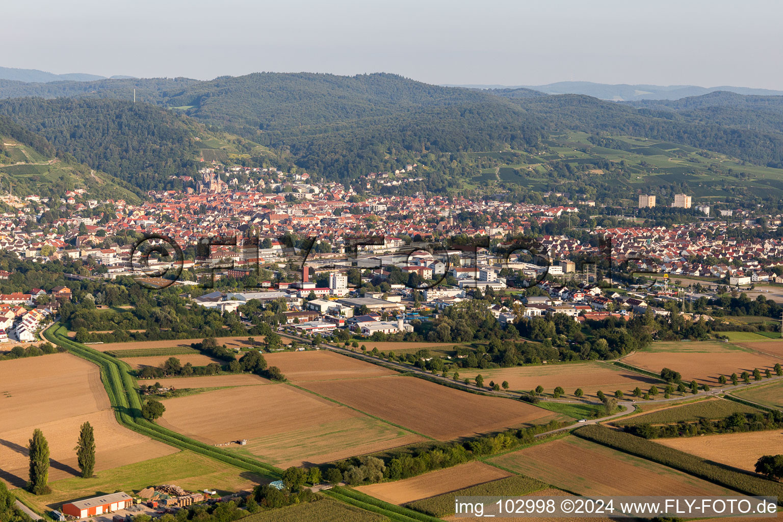 Vue aérienne de Heppenheim dans le département Hesse, Allemagne