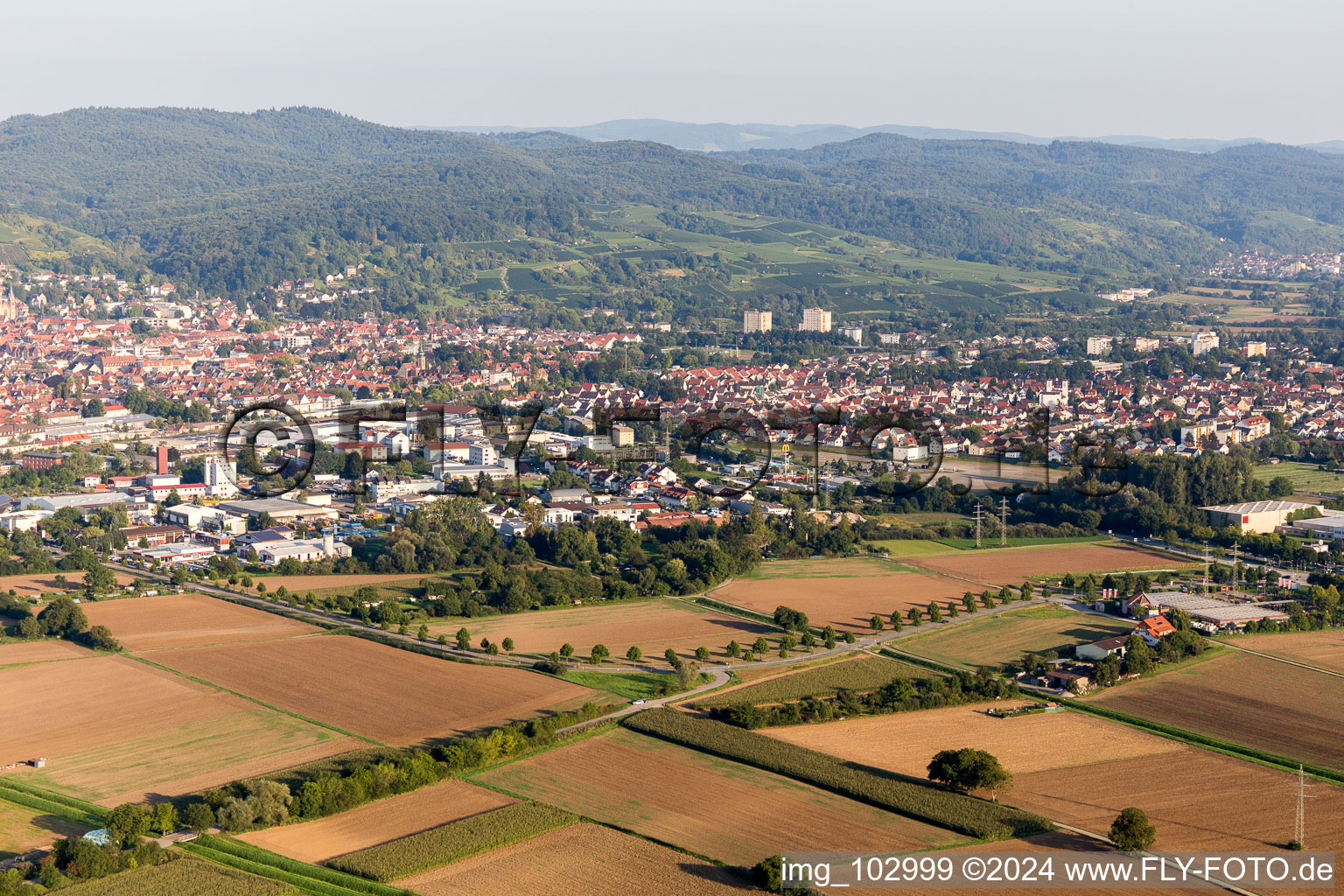 Vue oblique de Heppenheim dans le département Hesse, Allemagne