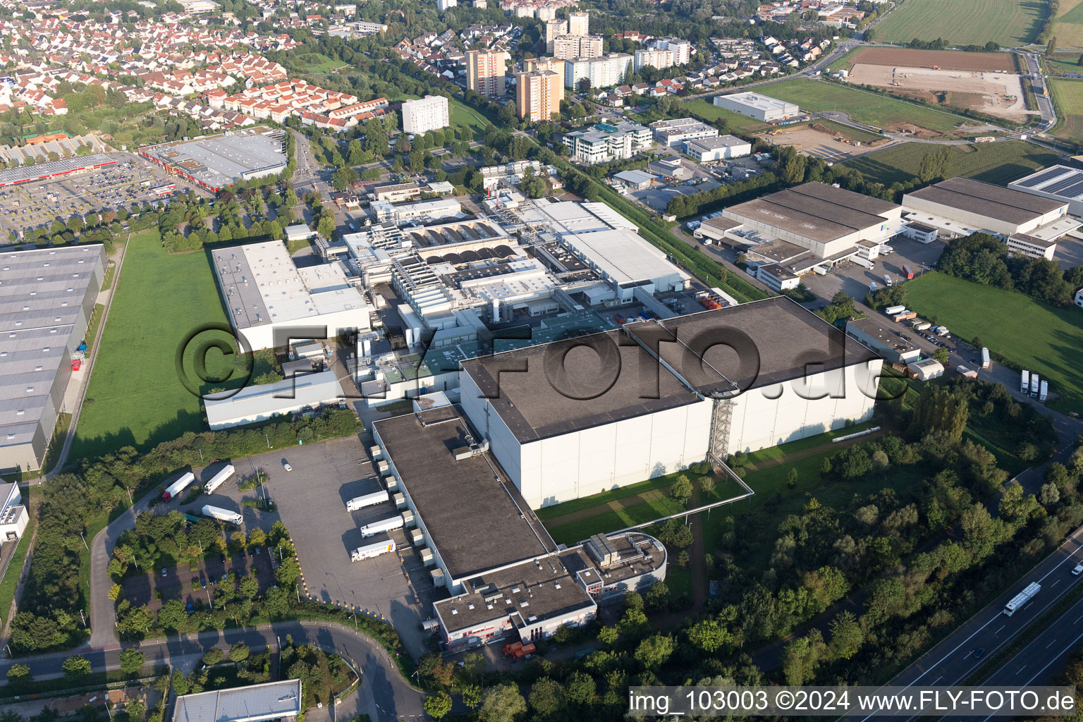 Heppenheim dans le département Hesse, Allemagne depuis l'avion