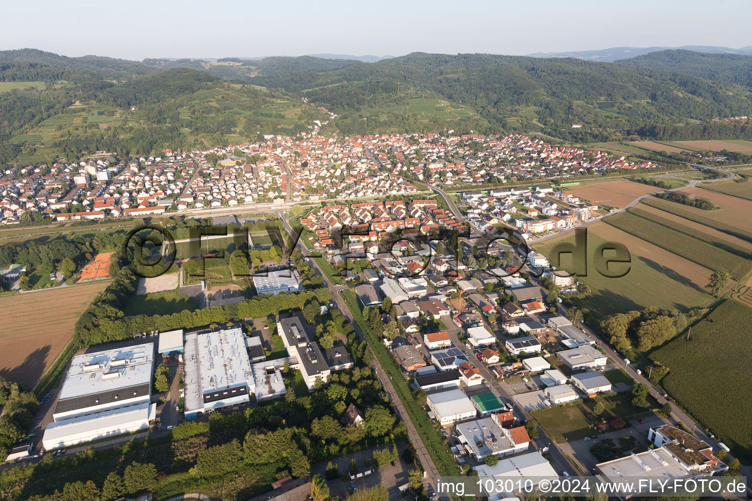 Laudenbach dans le département Bade-Wurtemberg, Allemagne du point de vue du drone