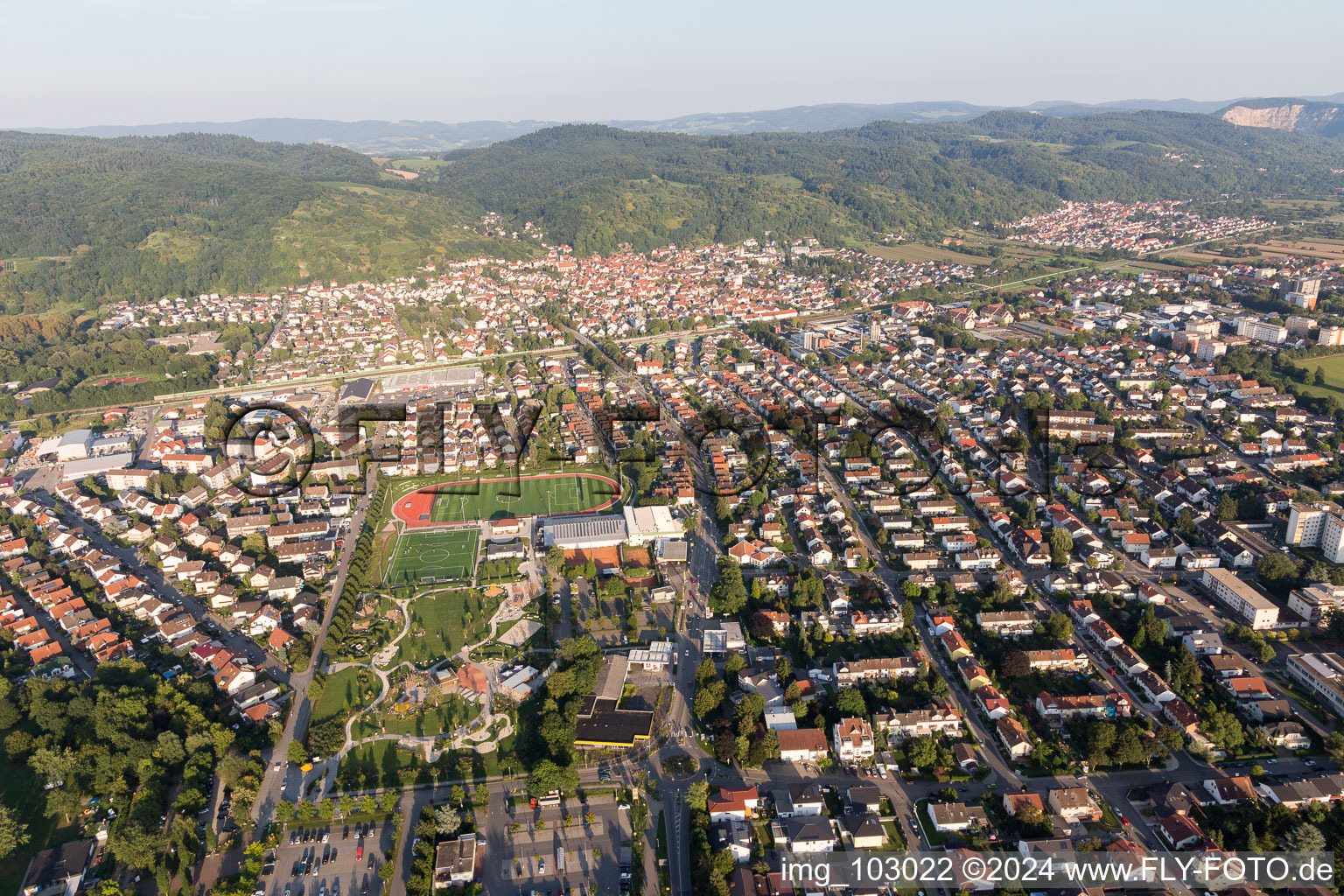 Hemsbach dans le département Bade-Wurtemberg, Allemagne vue du ciel