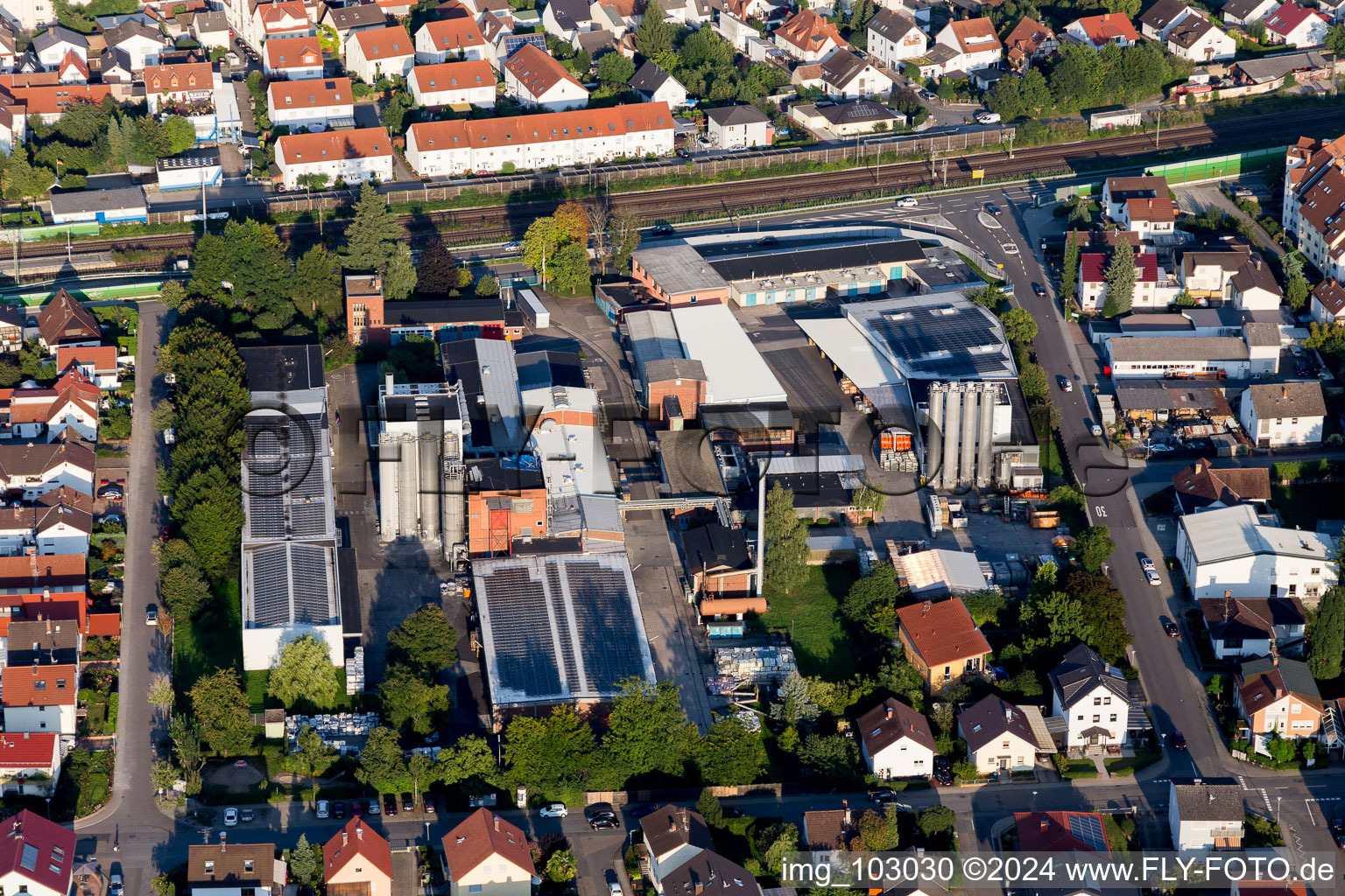 Vue oblique de Hemsbach dans le département Bade-Wurtemberg, Allemagne