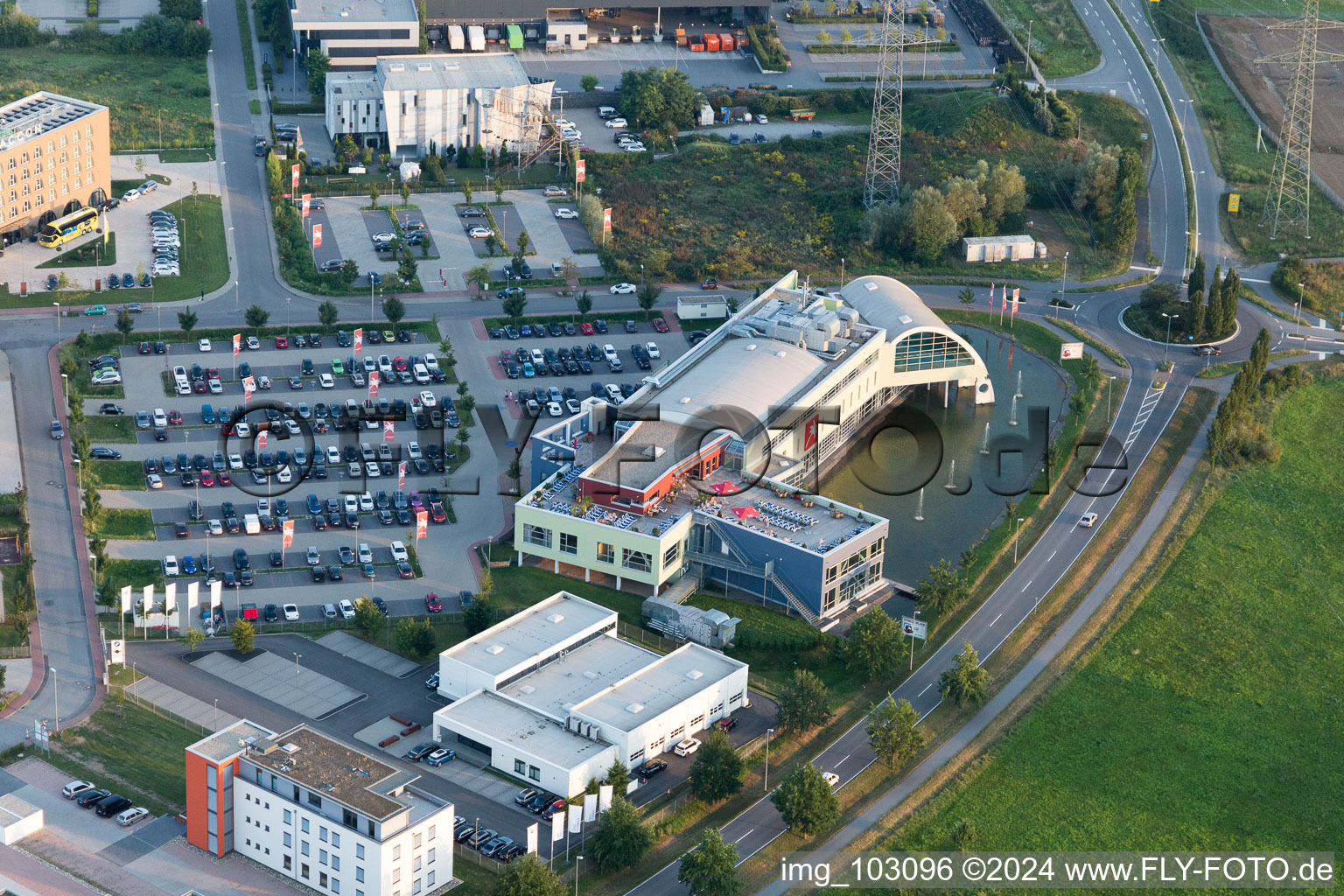 Photographie aérienne de Zone industrielle à Bensheim dans le département Hesse, Allemagne