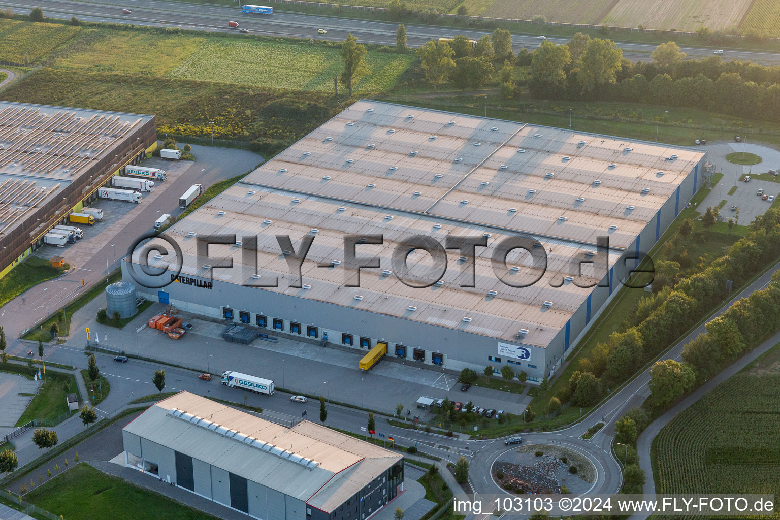 Vue aérienne de Zone industrielle du Nord à Lorsch dans le département Hesse, Allemagne