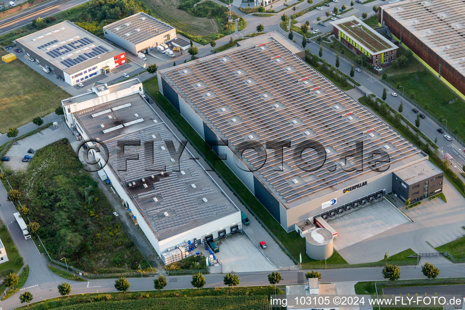 Vue aérienne de Zone industrielle du Nord à Lorsch dans le département Hesse, Allemagne