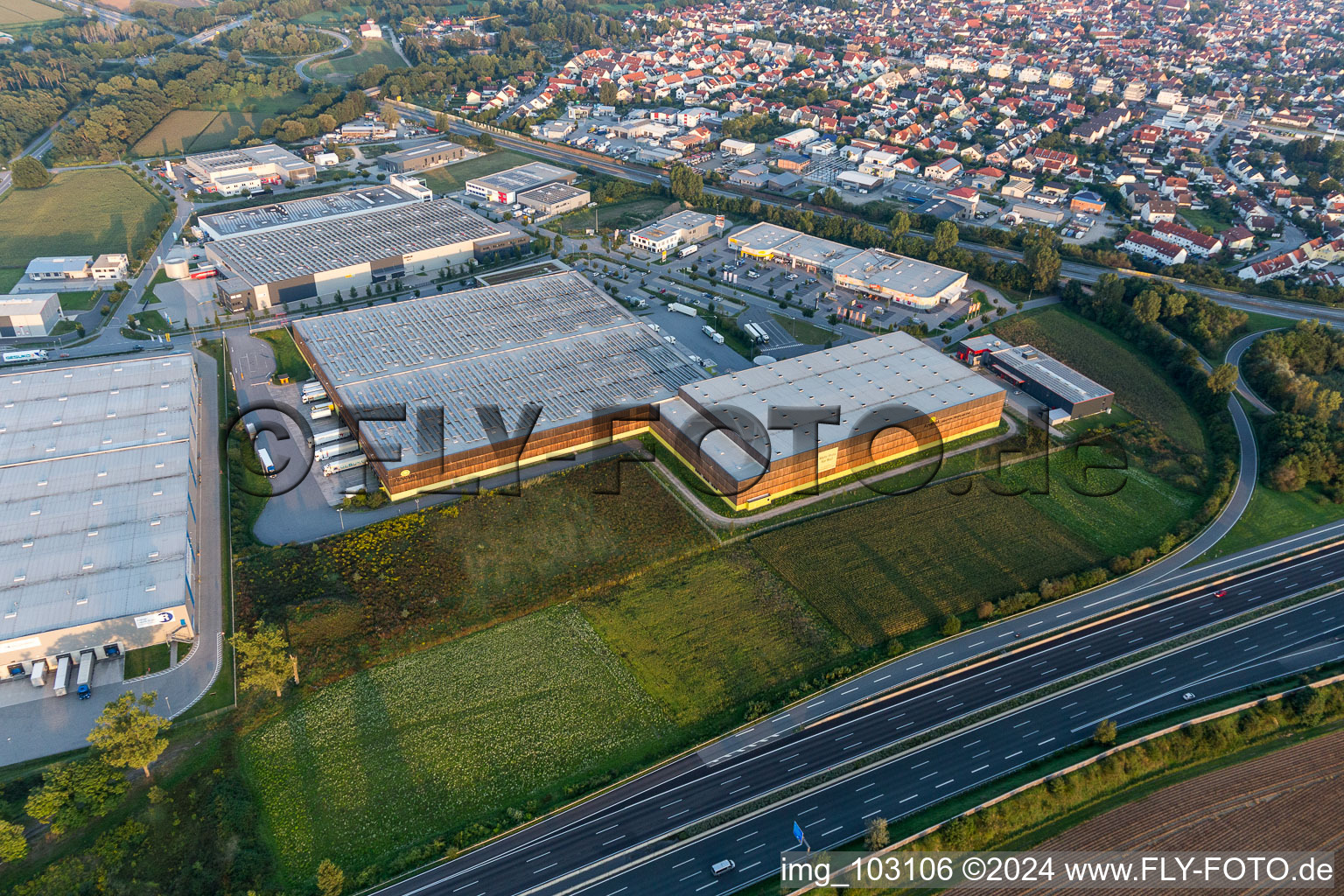 Photographie aérienne de Zone industrielle du Nord à Lorsch dans le département Hesse, Allemagne