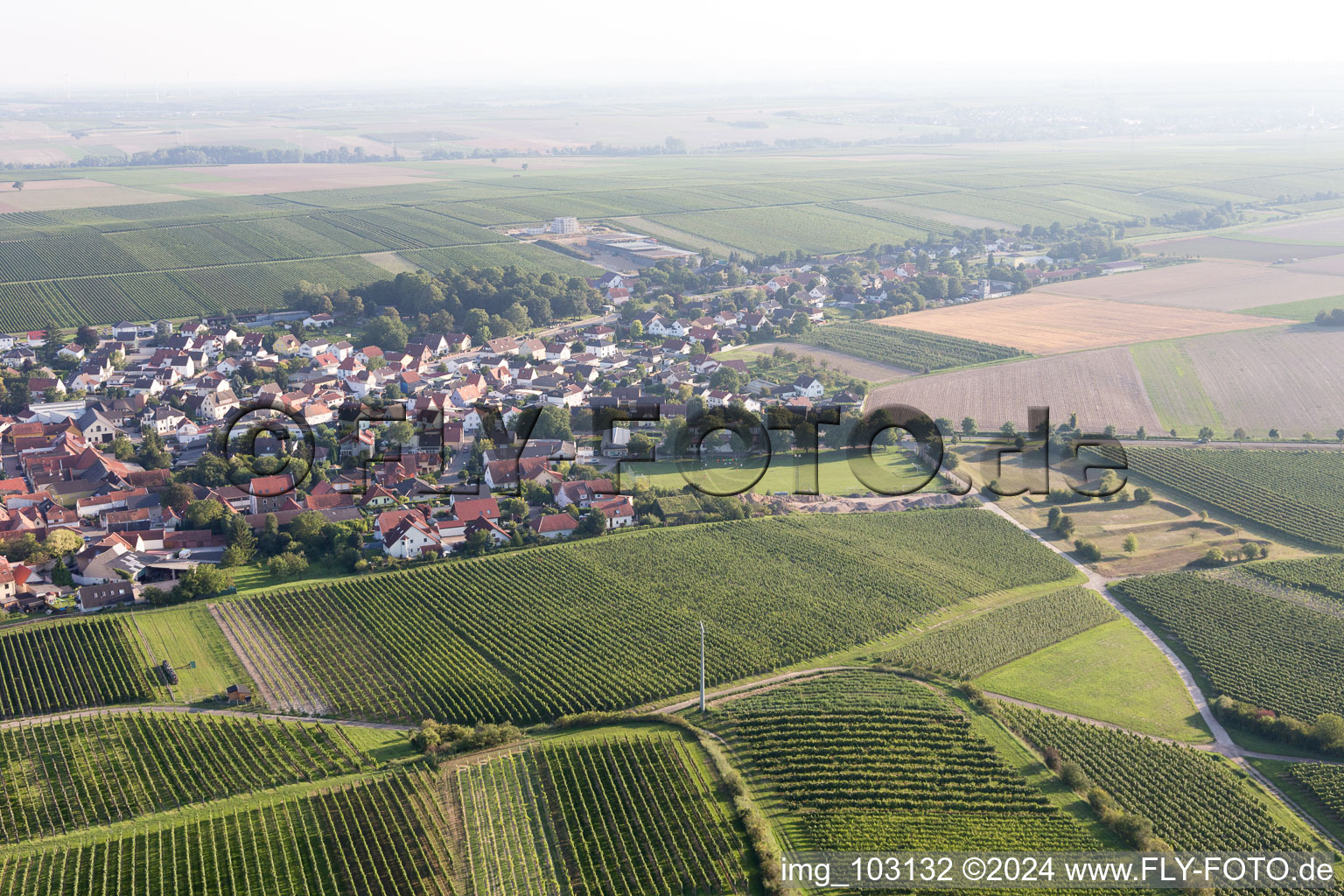 Vue aérienne de Bechtheim dans le département Rhénanie-Palatinat, Allemagne