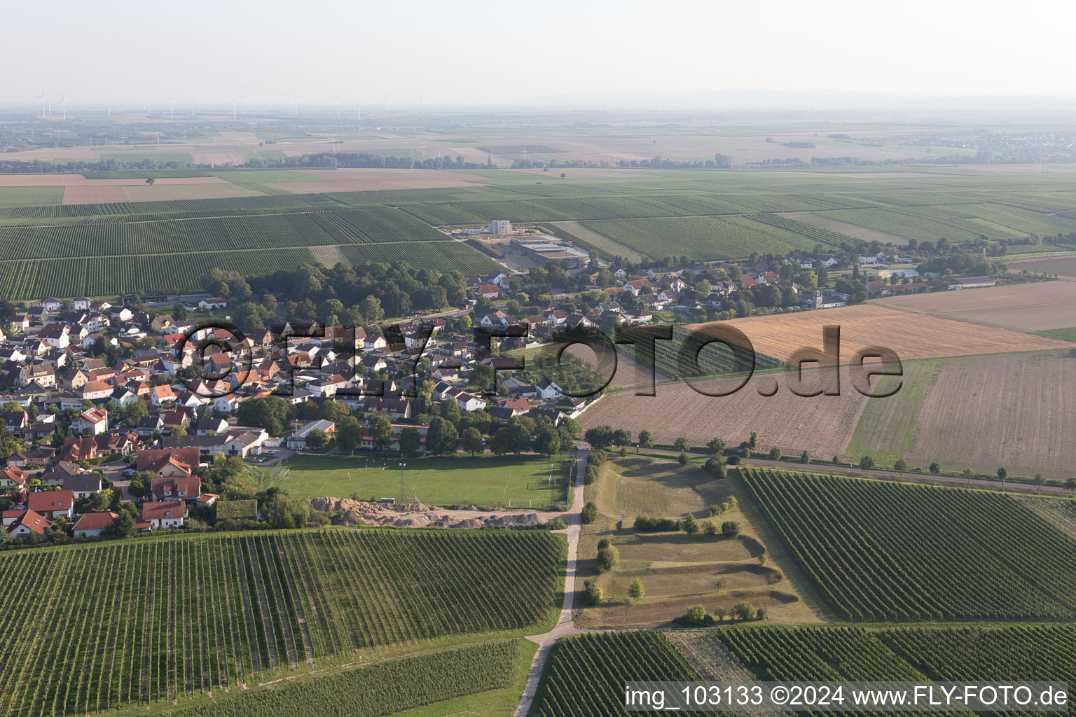 Photographie aérienne de Bechtheim dans le département Rhénanie-Palatinat, Allemagne