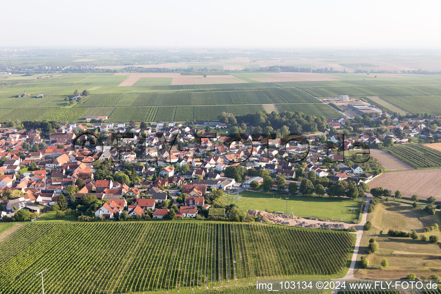 Bechtheim dans le département Rhénanie-Palatinat, Allemagne d'en haut