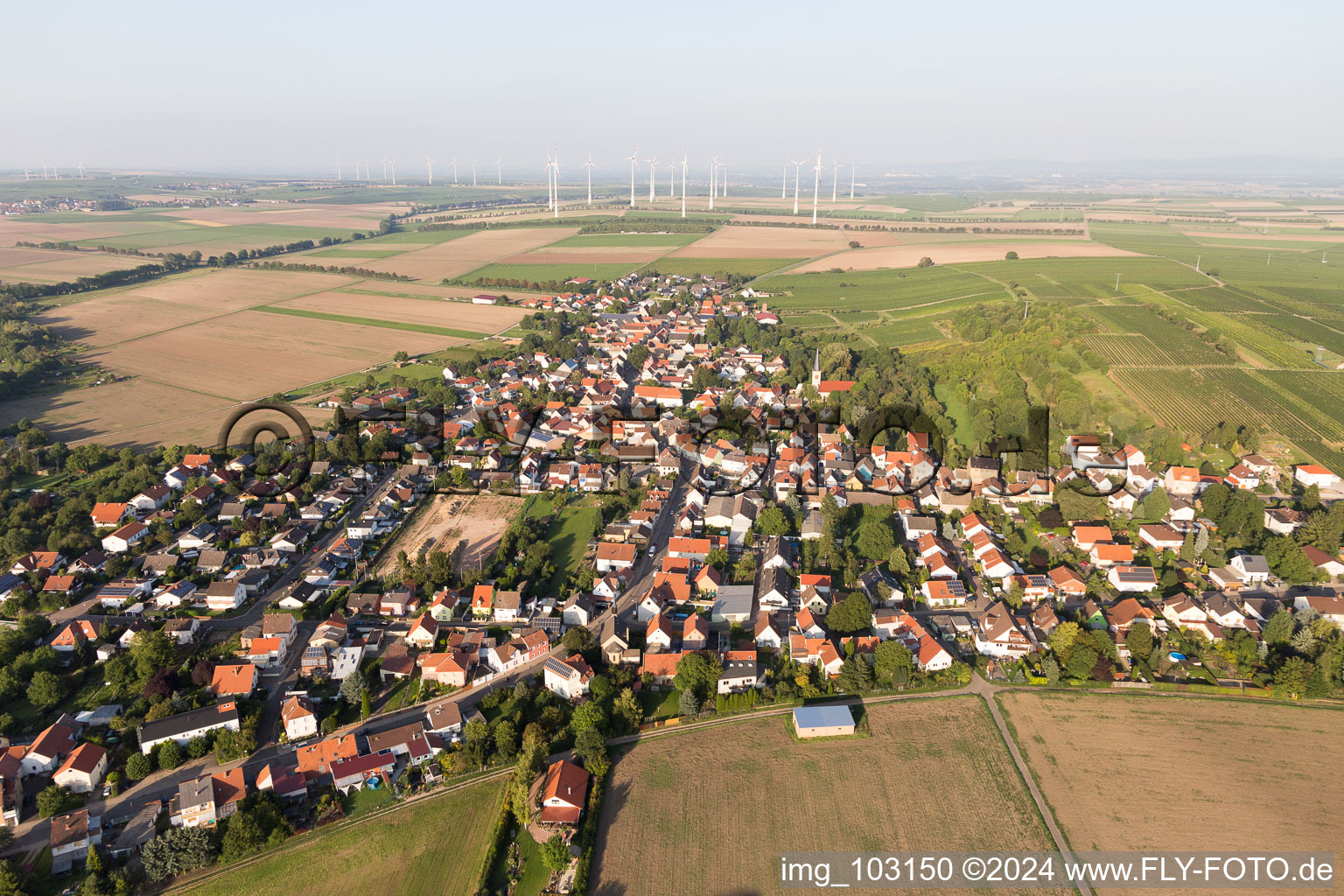 Quartier Heßloch in Dittelsheim-Heßloch dans le département Rhénanie-Palatinat, Allemagne depuis l'avion