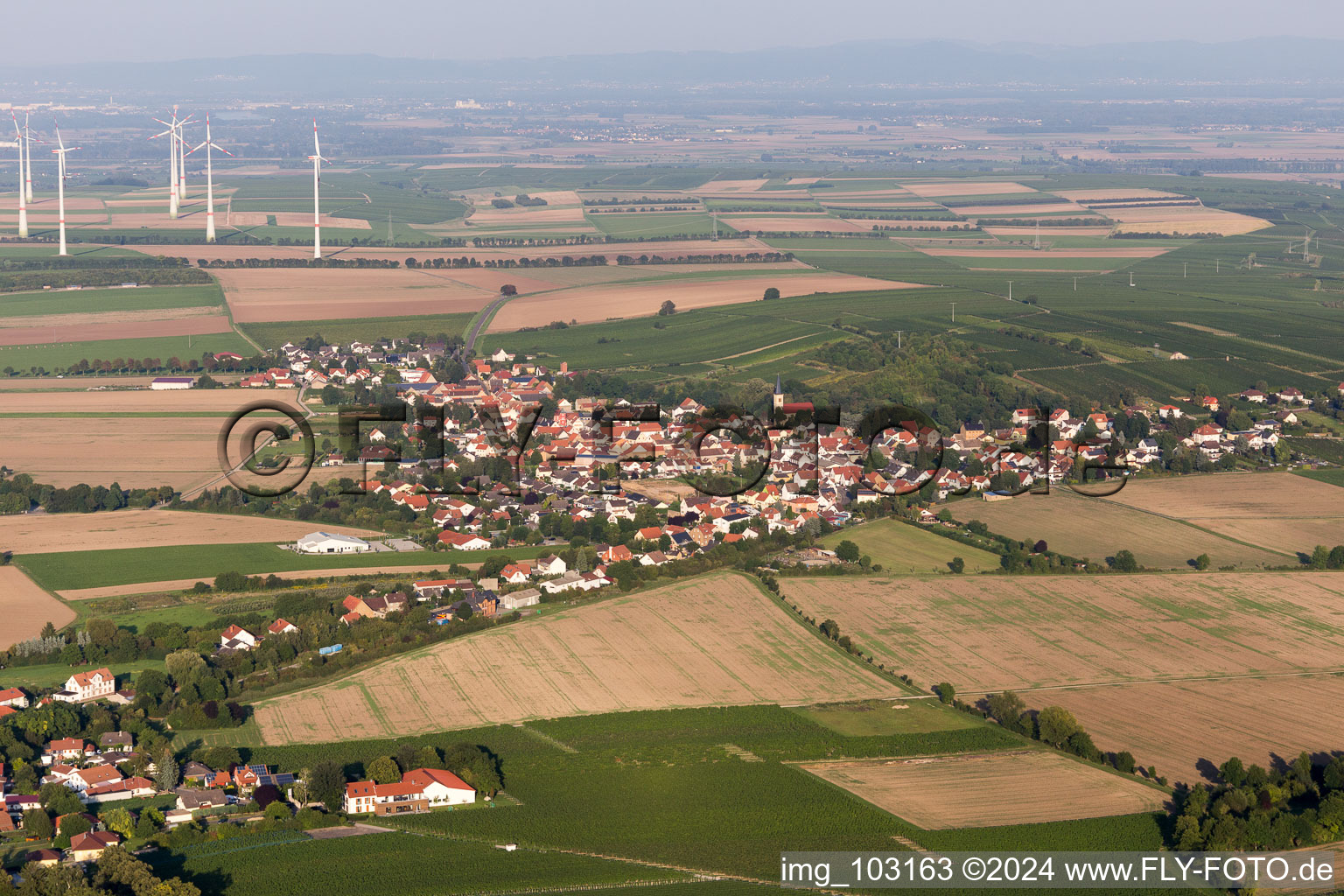 Vue oblique de Quartier Dittelsheim in Dittelsheim-Heßloch dans le département Rhénanie-Palatinat, Allemagne