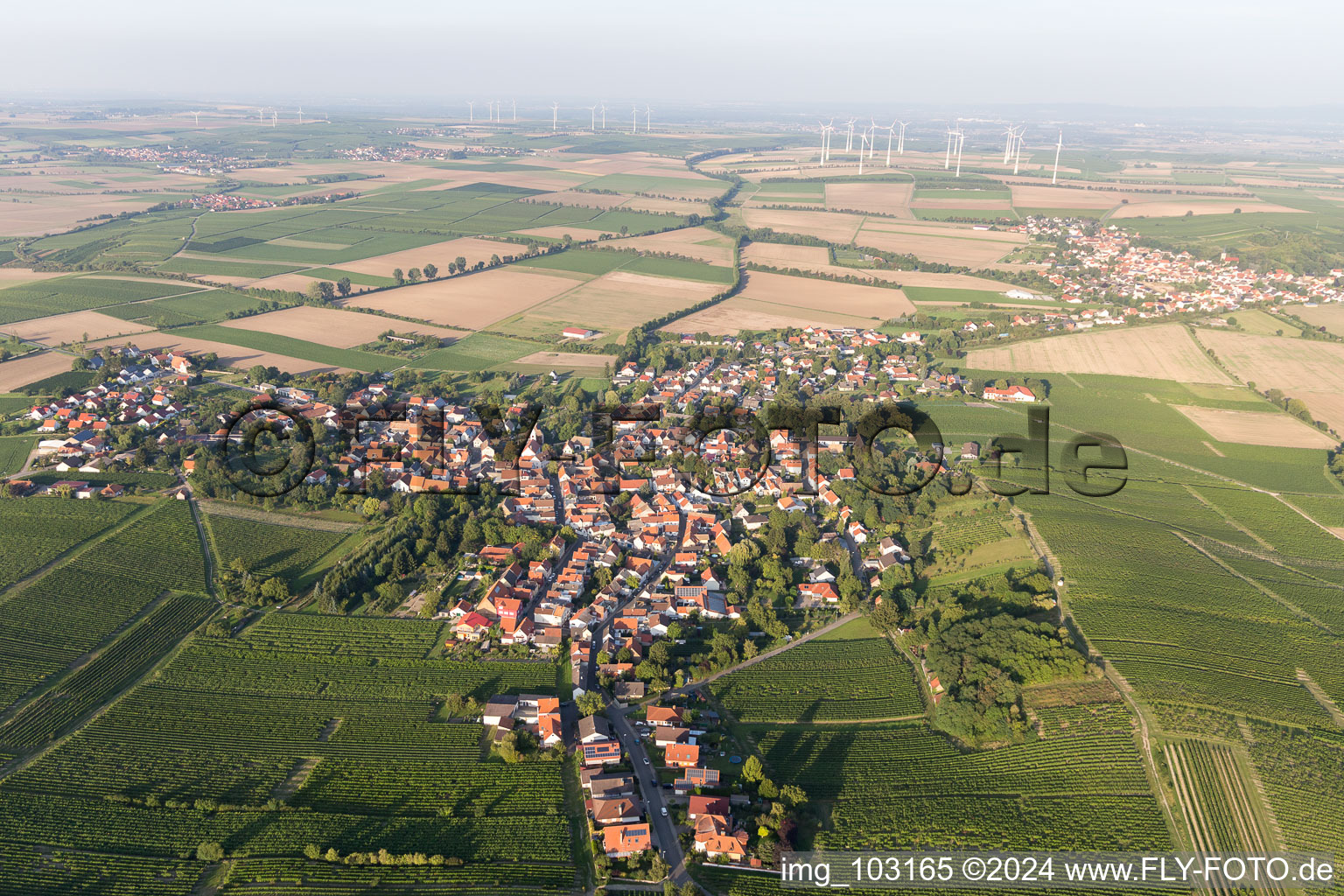 Quartier Dittelsheim in Dittelsheim-Heßloch dans le département Rhénanie-Palatinat, Allemagne d'en haut