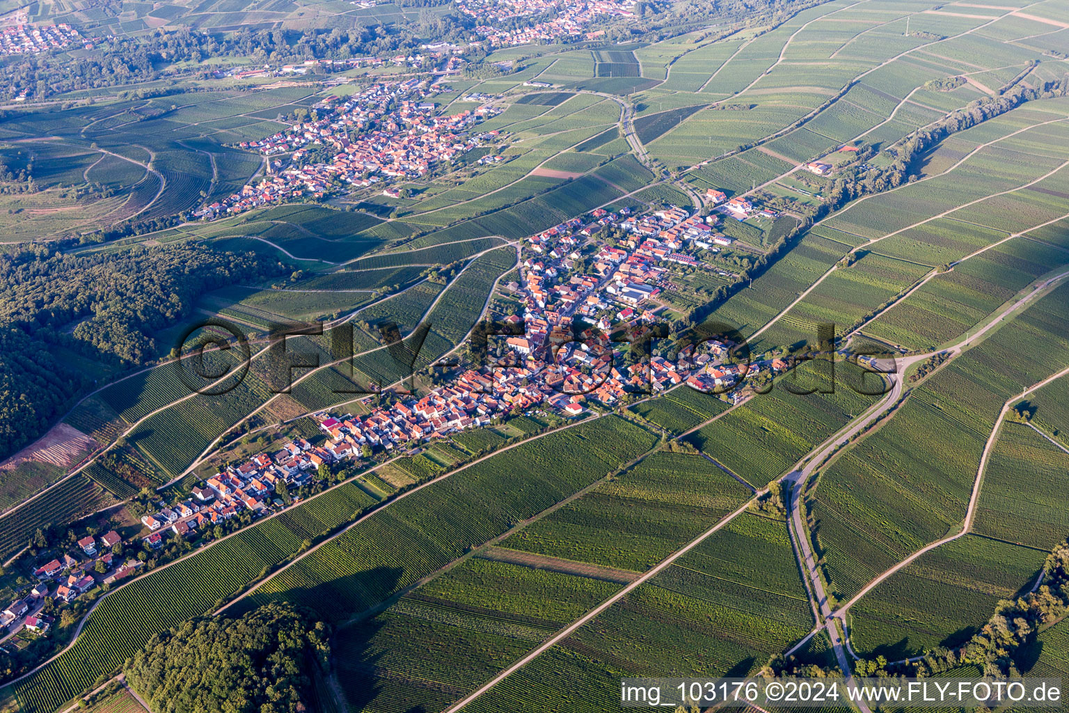 Ranschbach dans le département Rhénanie-Palatinat, Allemagne depuis l'avion