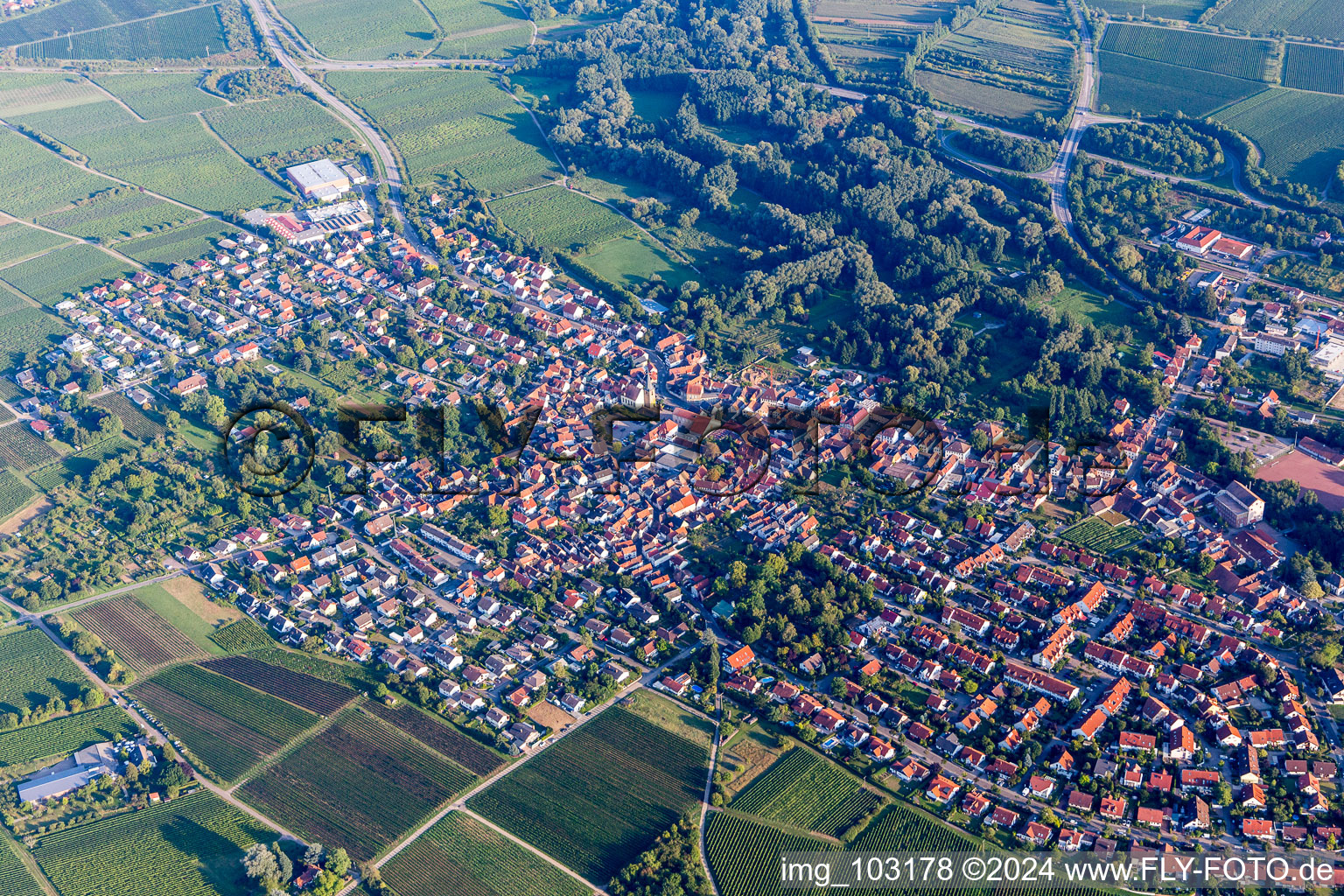 Vue d'oiseau de Quartier Godramstein in Landau in der Pfalz dans le département Rhénanie-Palatinat, Allemagne