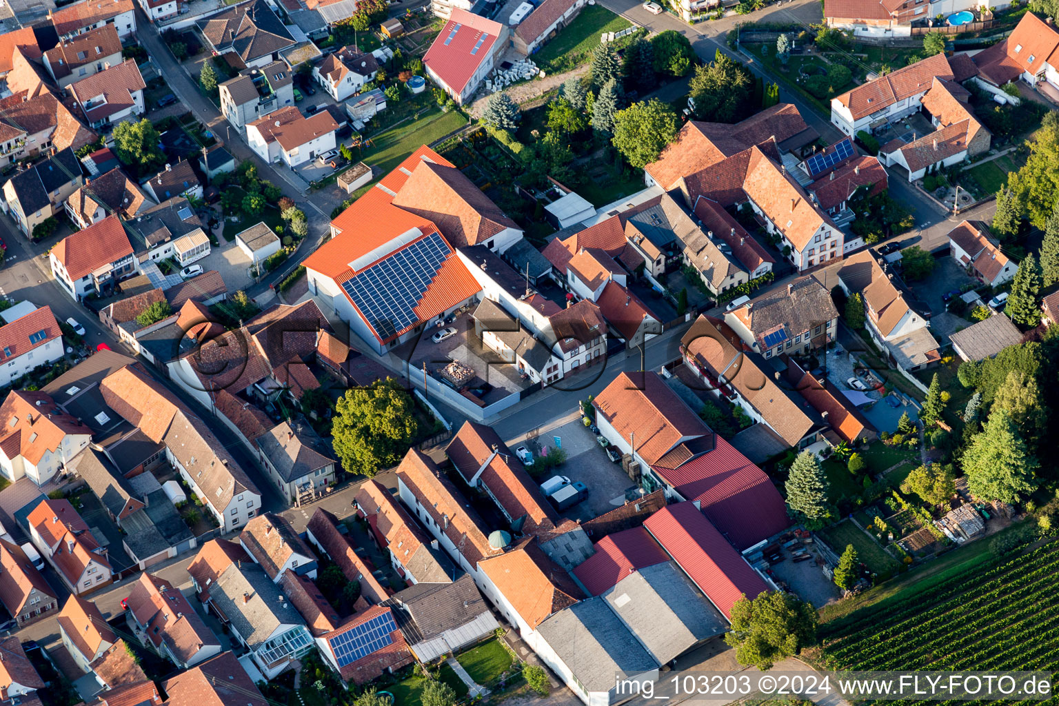 Walsheim dans le département Rhénanie-Palatinat, Allemagne depuis l'avion