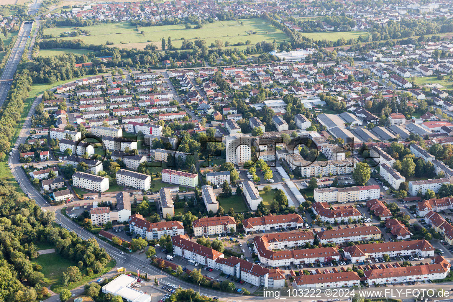 Vue aérienne de Landau Nord à Landau in der Pfalz dans le département Rhénanie-Palatinat, Allemagne