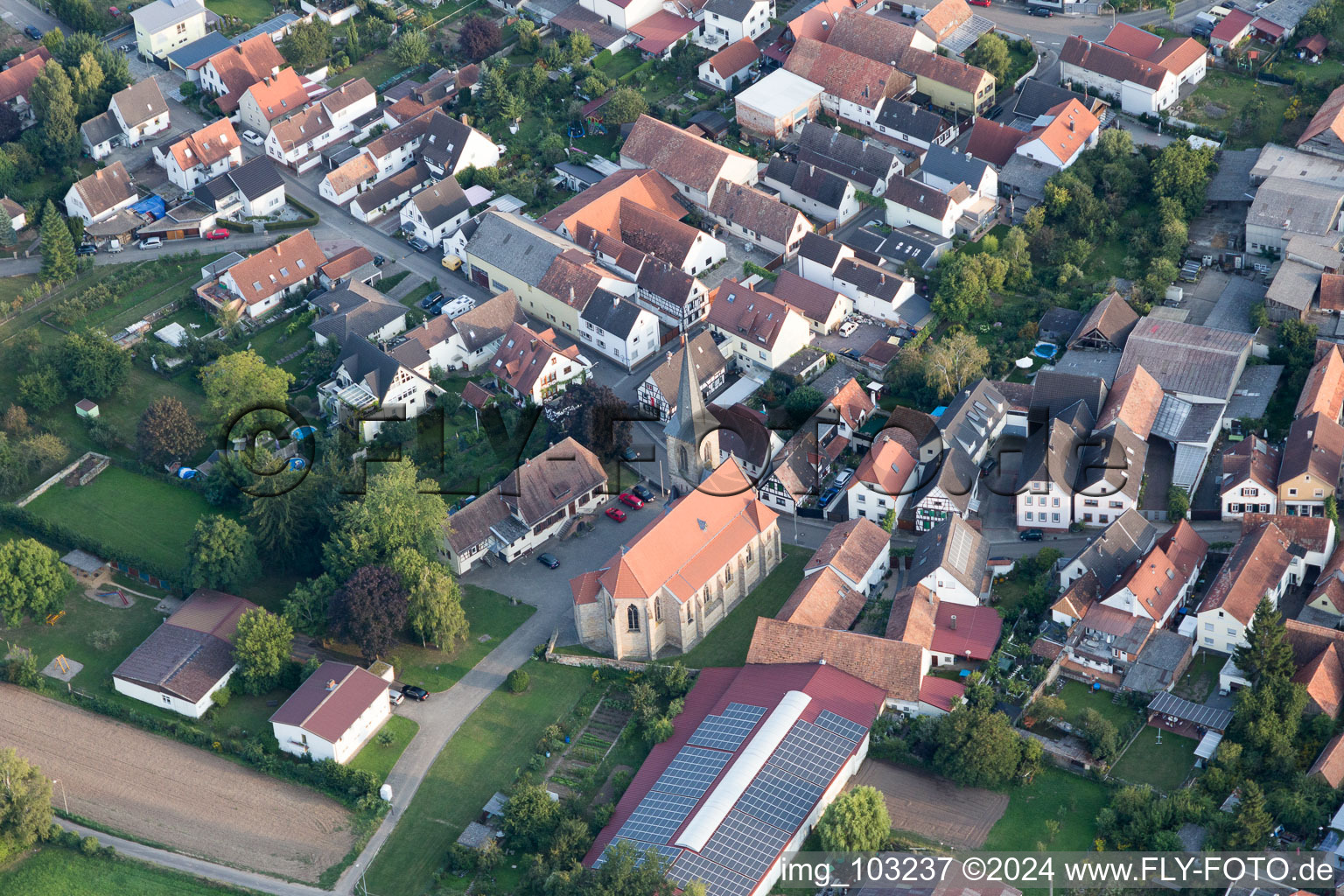 Quartier Ingenheim in Billigheim-Ingenheim dans le département Rhénanie-Palatinat, Allemagne vue du ciel