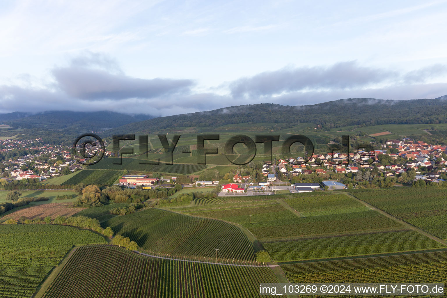 Vue oblique de Quartier Schweigen in Schweigen-Rechtenbach dans le département Rhénanie-Palatinat, Allemagne