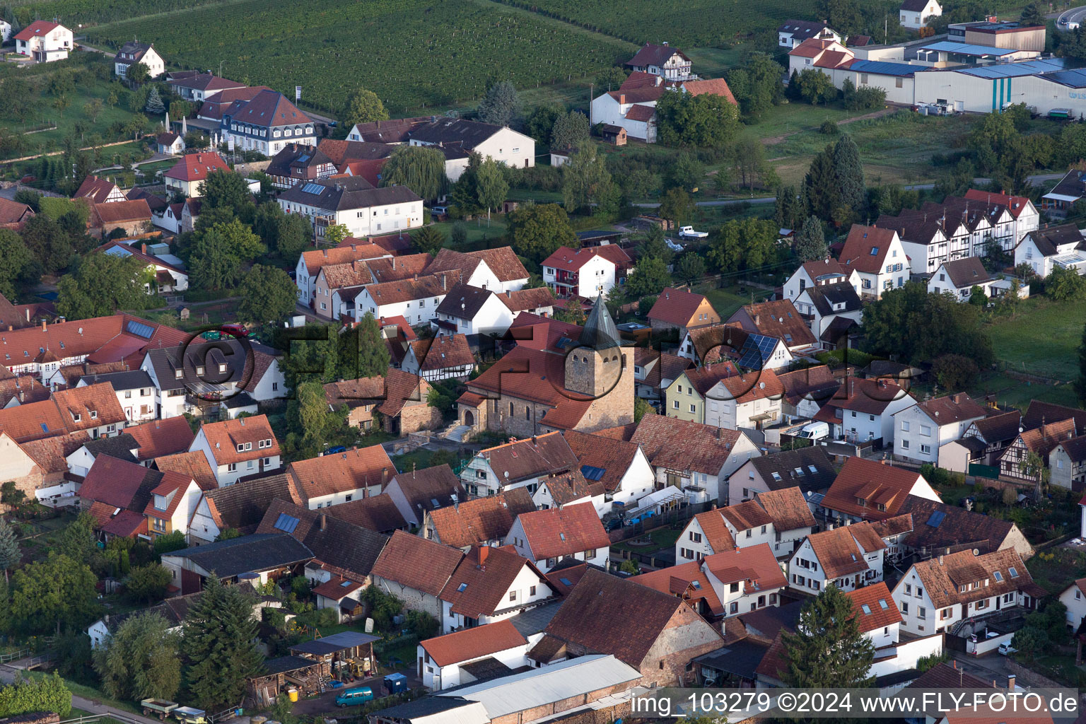 Photographie aérienne de Oberotterbach dans le département Rhénanie-Palatinat, Allemagne