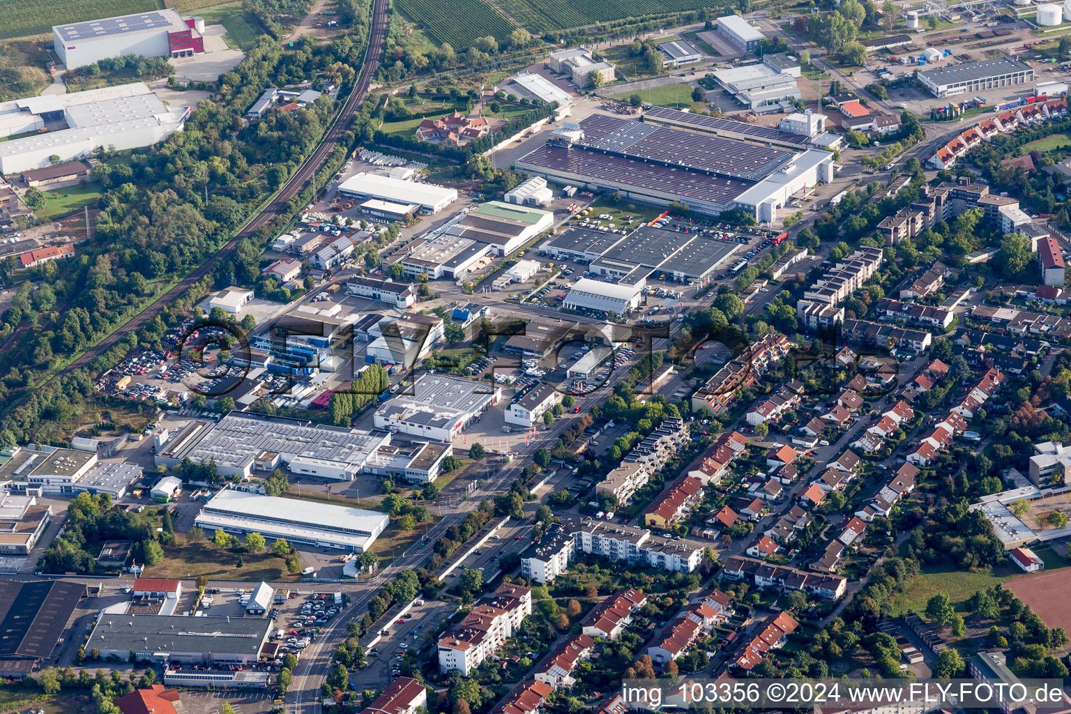 Vue aérienne de Landau Nord à Landau in der Pfalz dans le département Rhénanie-Palatinat, Allemagne