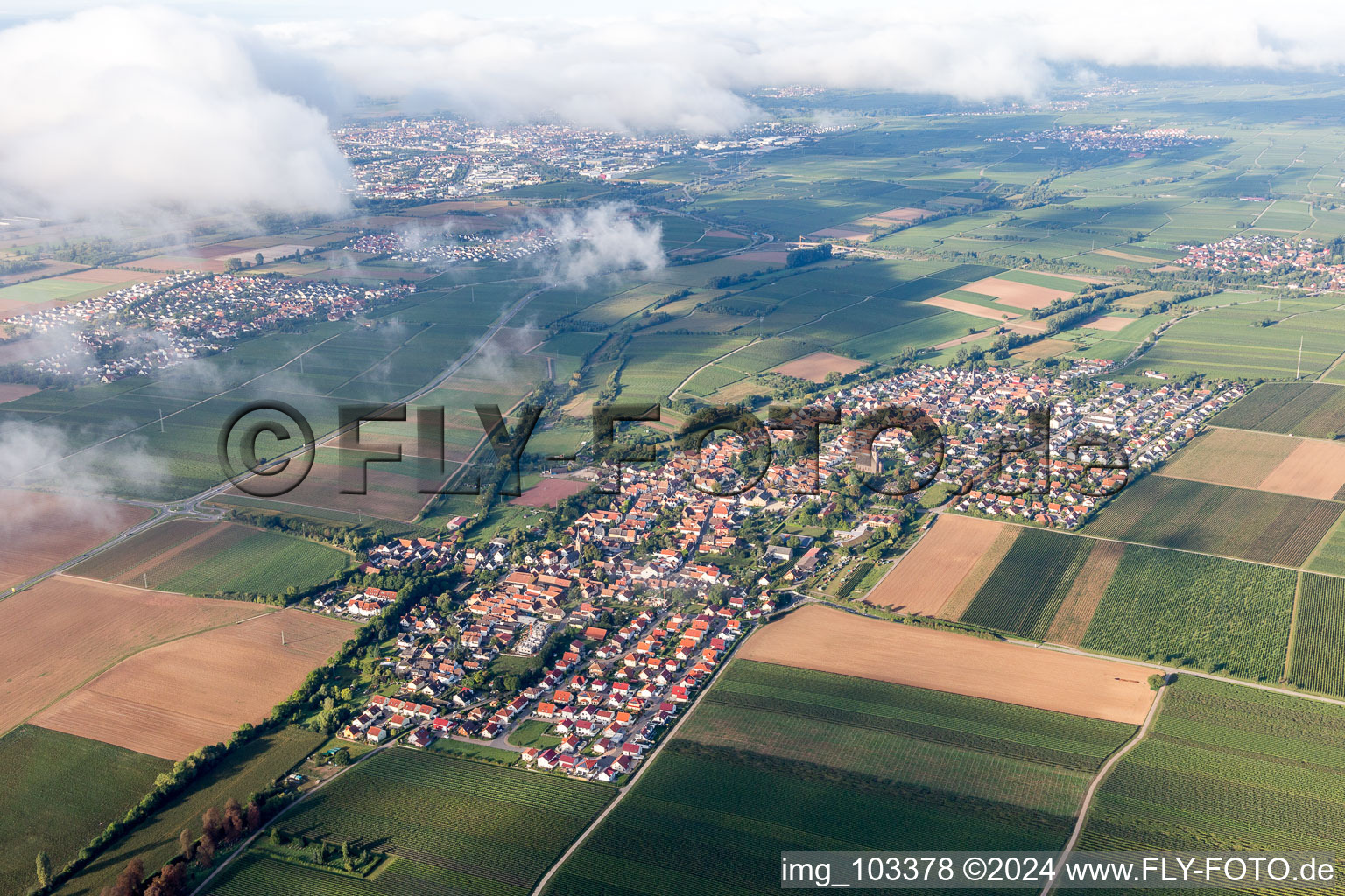 Photographie aérienne de Hochstadt dans le département Rhénanie-Palatinat, Allemagne