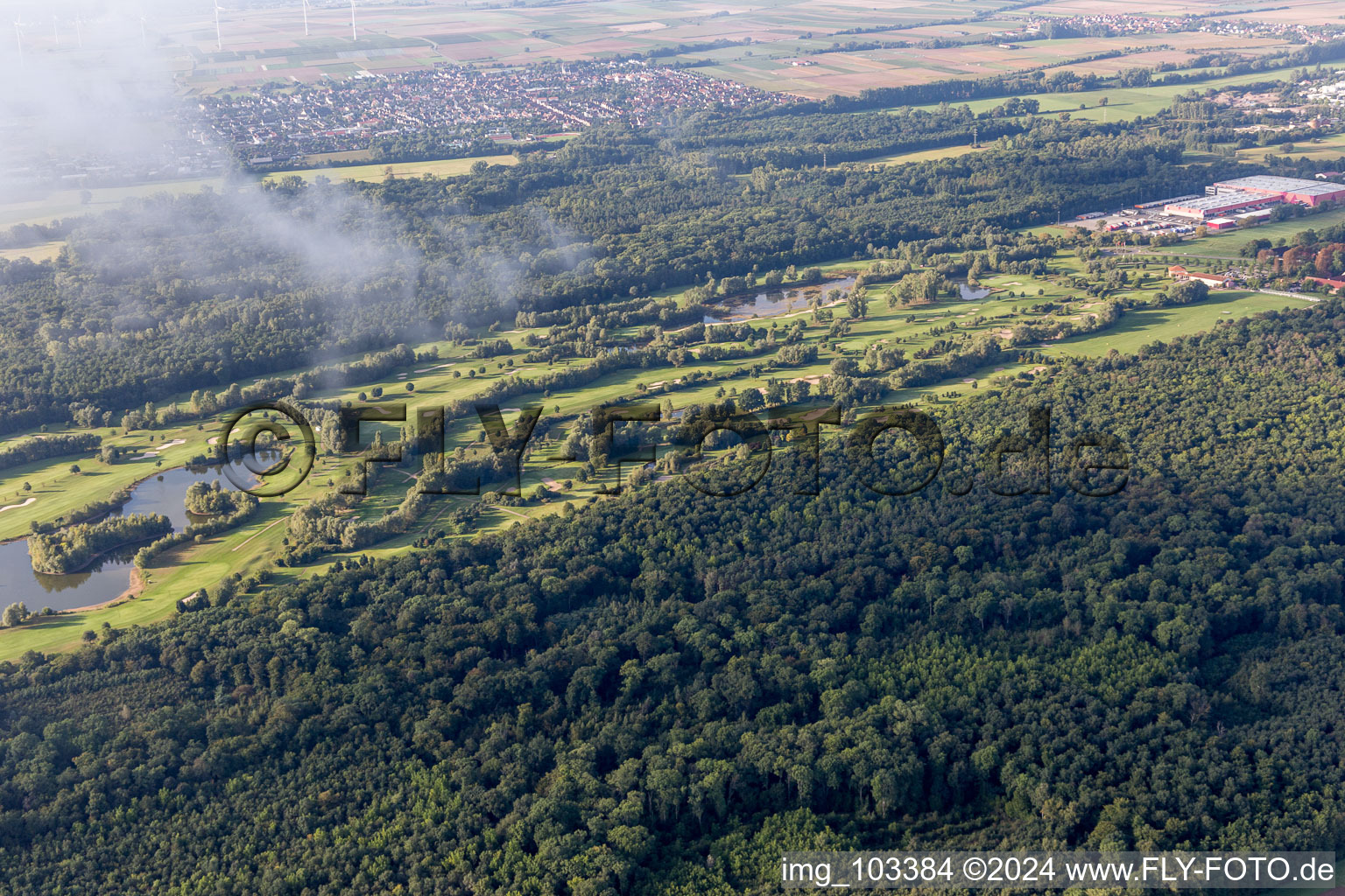 Terrain de golf à Essingen dans le département Rhénanie-Palatinat, Allemagne vue d'en haut