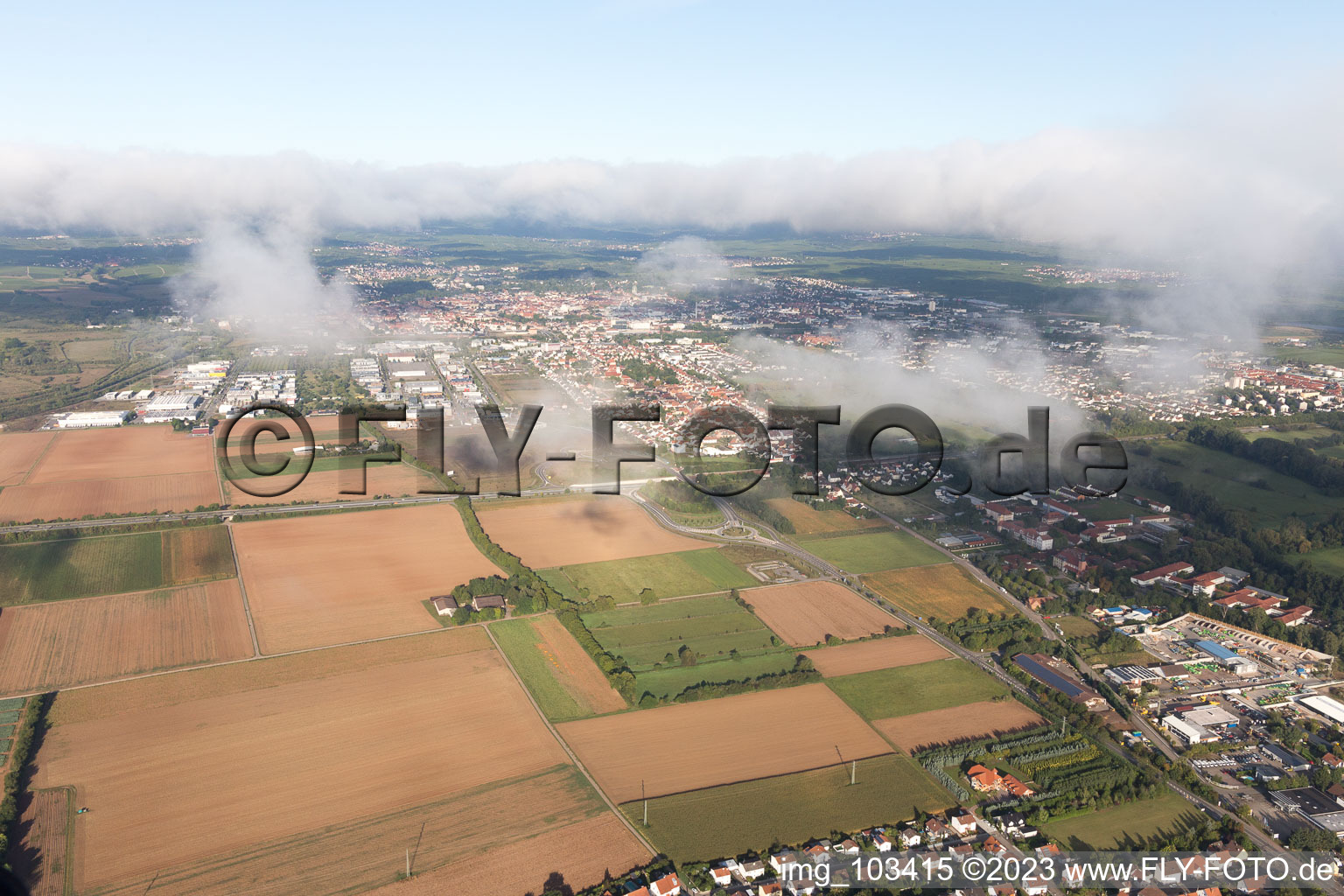 Vue aérienne de Quartier Queichheim in Landau in der Pfalz dans le département Rhénanie-Palatinat, Allemagne