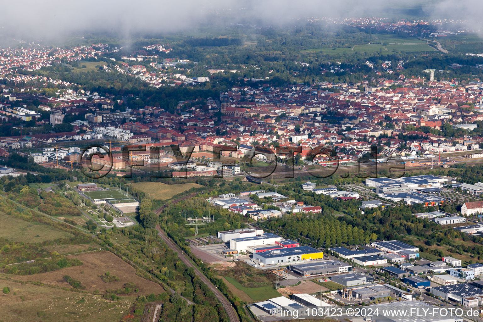 Vue aérienne de LD Queicheim à Landau in der Pfalz dans le département Rhénanie-Palatinat, Allemagne