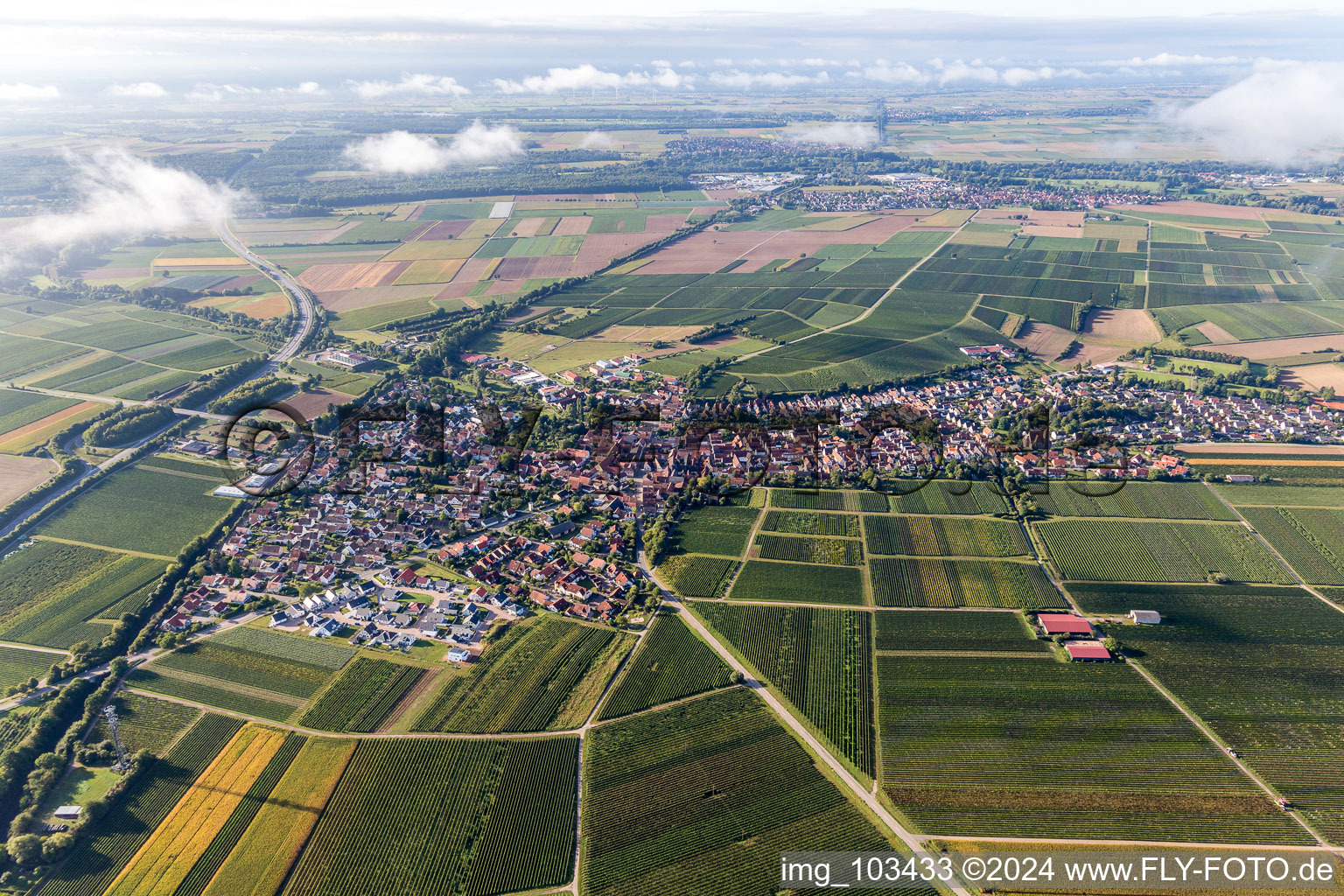 Insheim dans le département Rhénanie-Palatinat, Allemagne vue du ciel