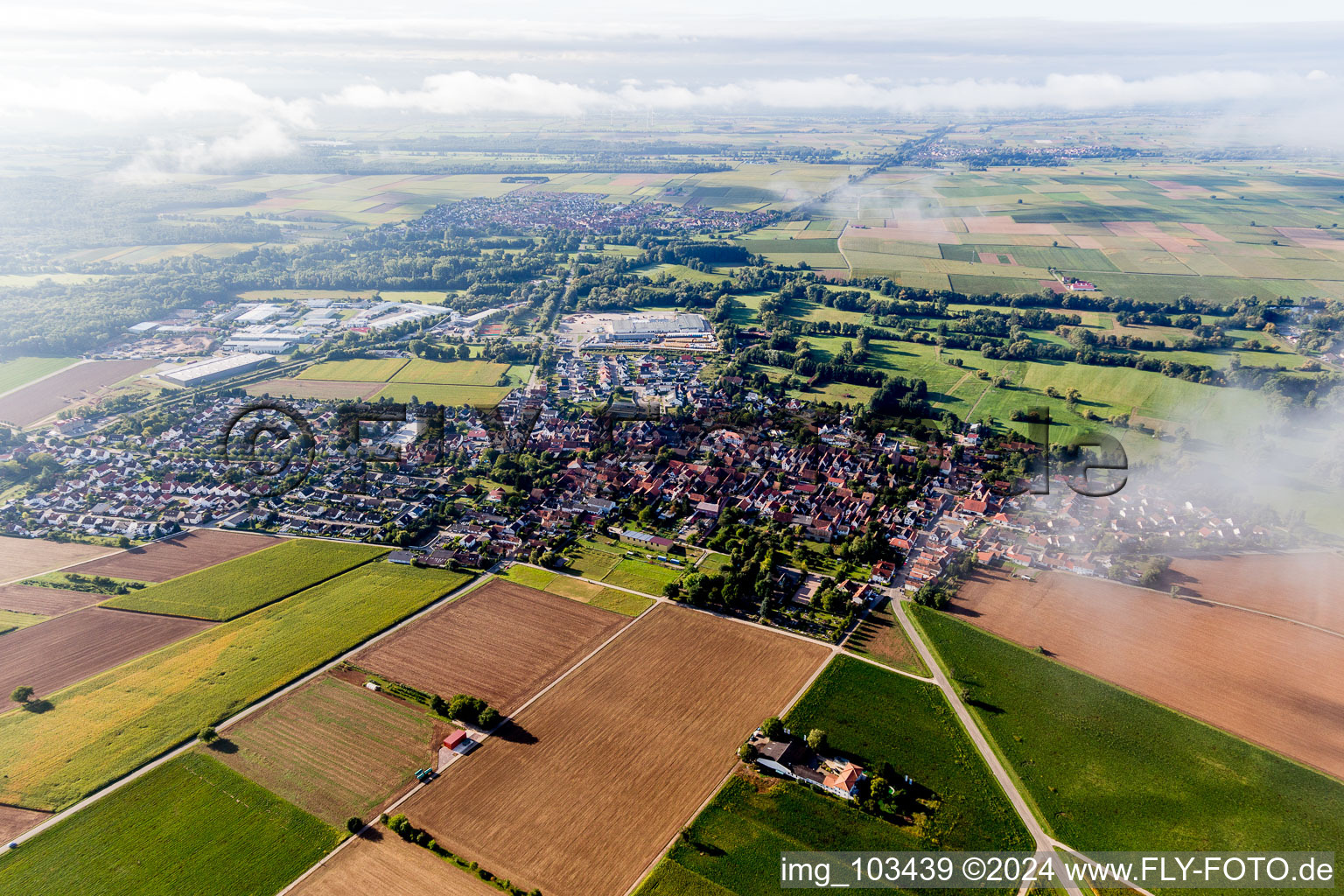 Vue oblique de Rohrbach dans le département Rhénanie-Palatinat, Allemagne