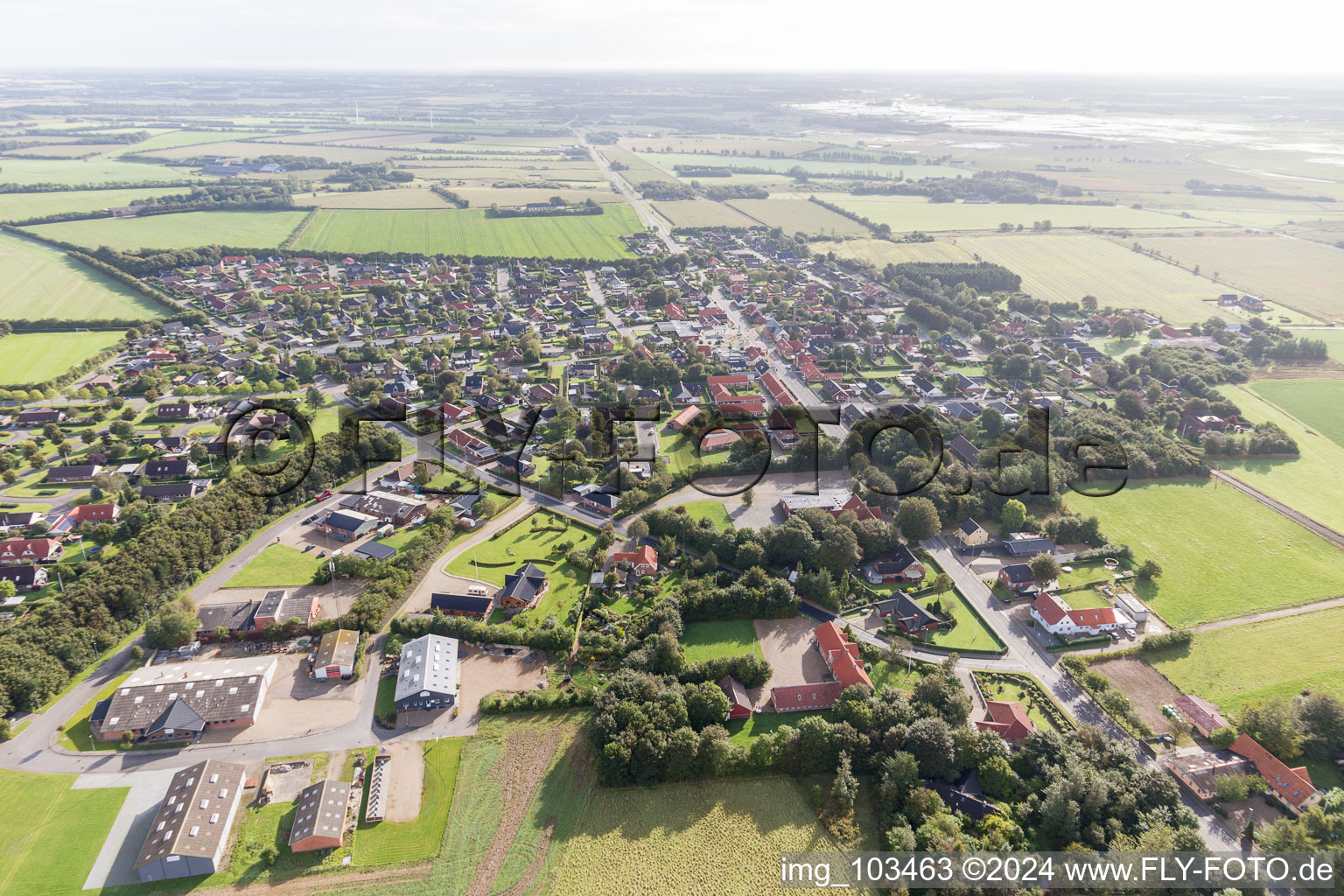 Vue aérienne de Janderup dans le département Syddanmark, Danemark