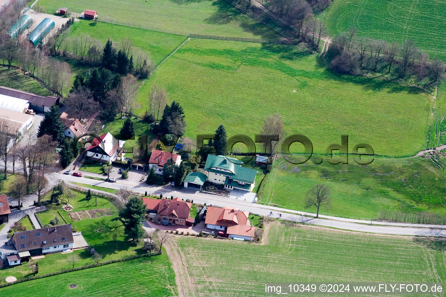 Vue aérienne de Affolterbach à le quartier Wahlen in Grasellenbach dans le département Hesse, Allemagne