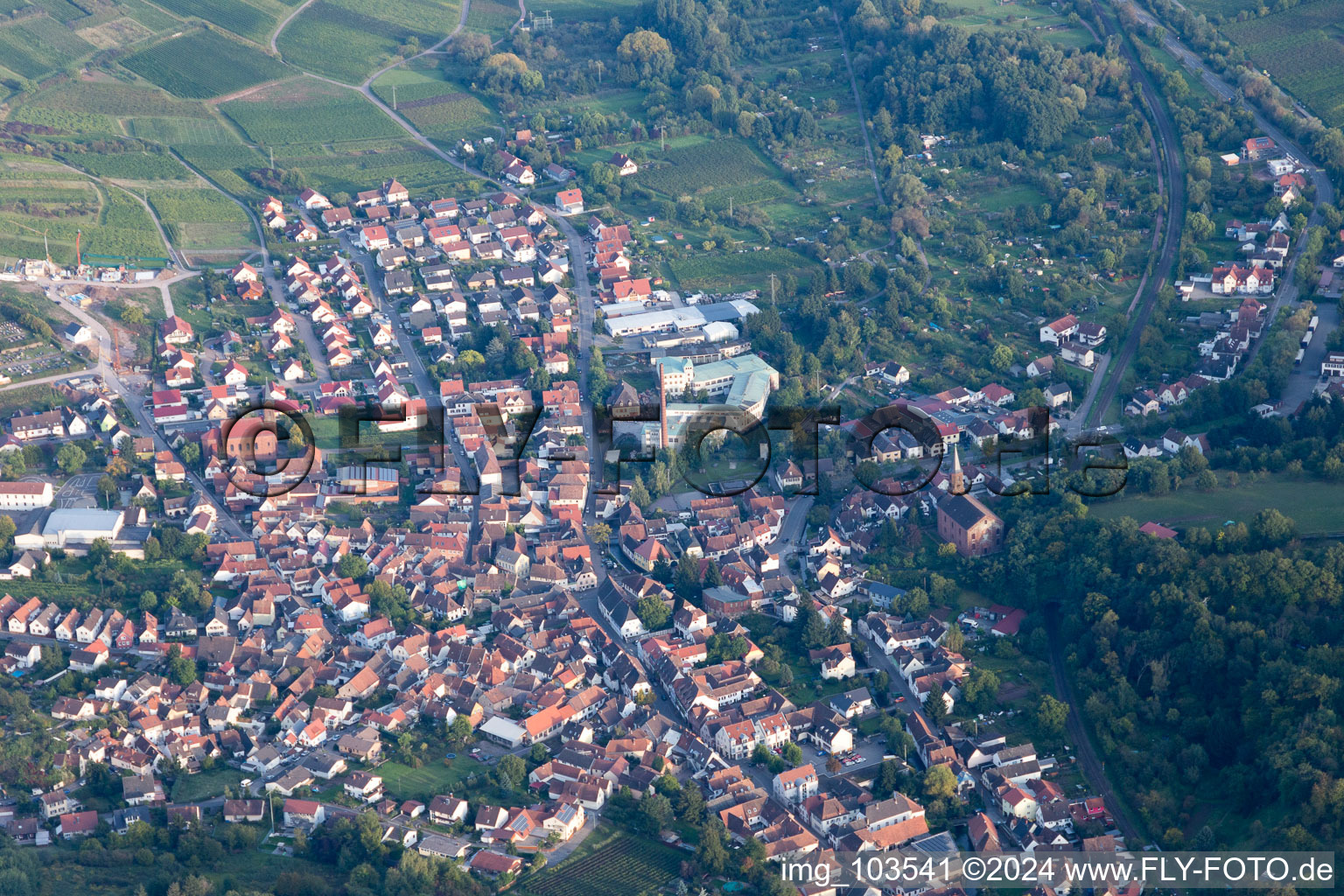 Albersweiler dans le département Rhénanie-Palatinat, Allemagne vue du ciel