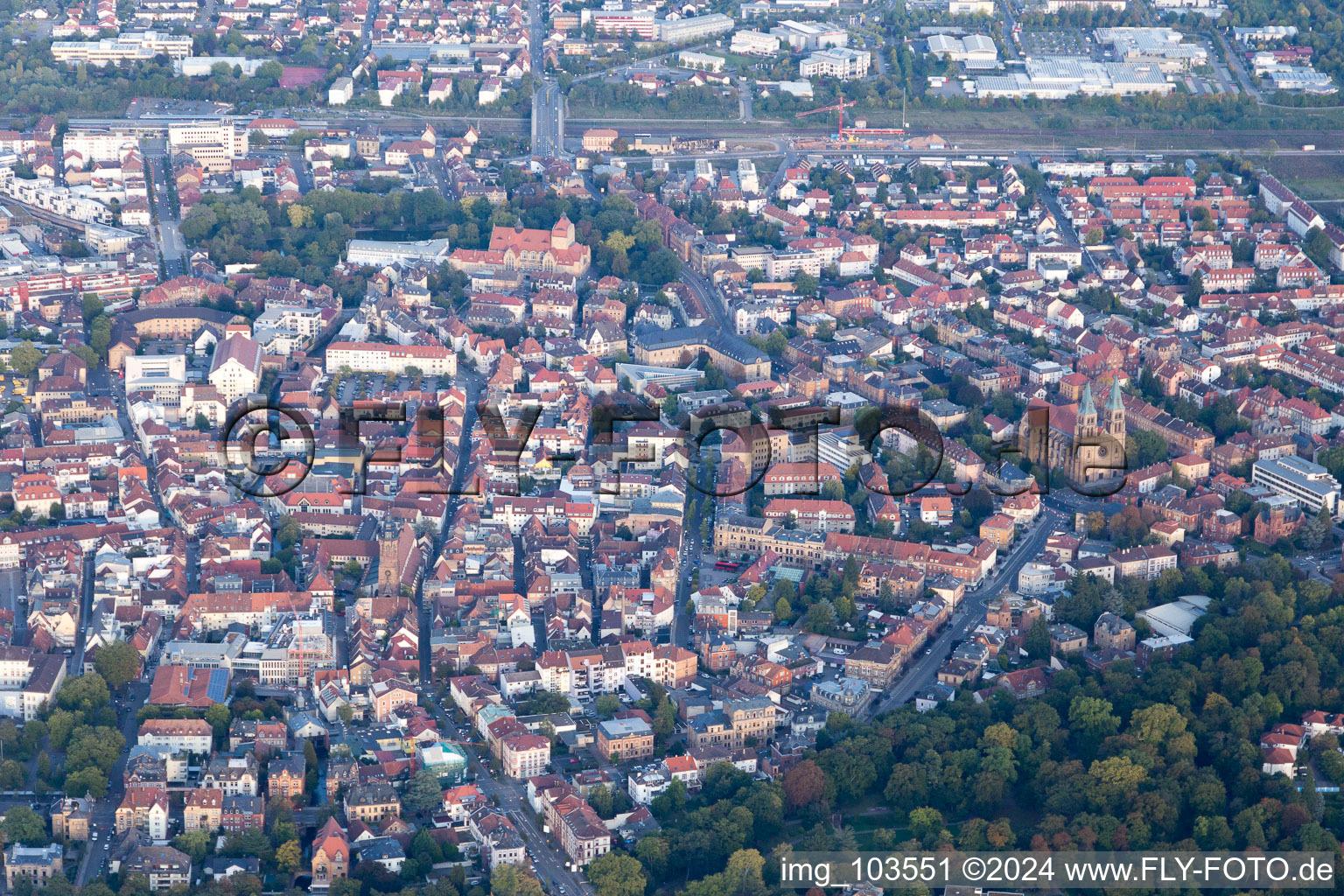 Vue oblique de Landau Ouest à Landau in der Pfalz dans le département Rhénanie-Palatinat, Allemagne