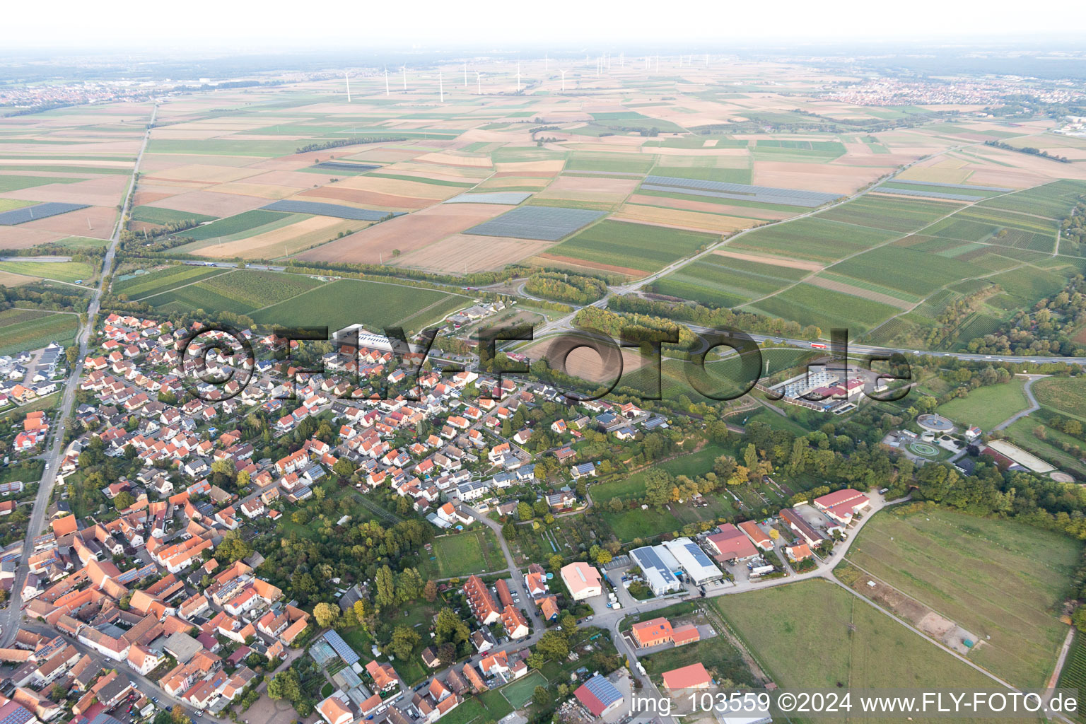 Enregistrement par drone de Insheim dans le département Rhénanie-Palatinat, Allemagne