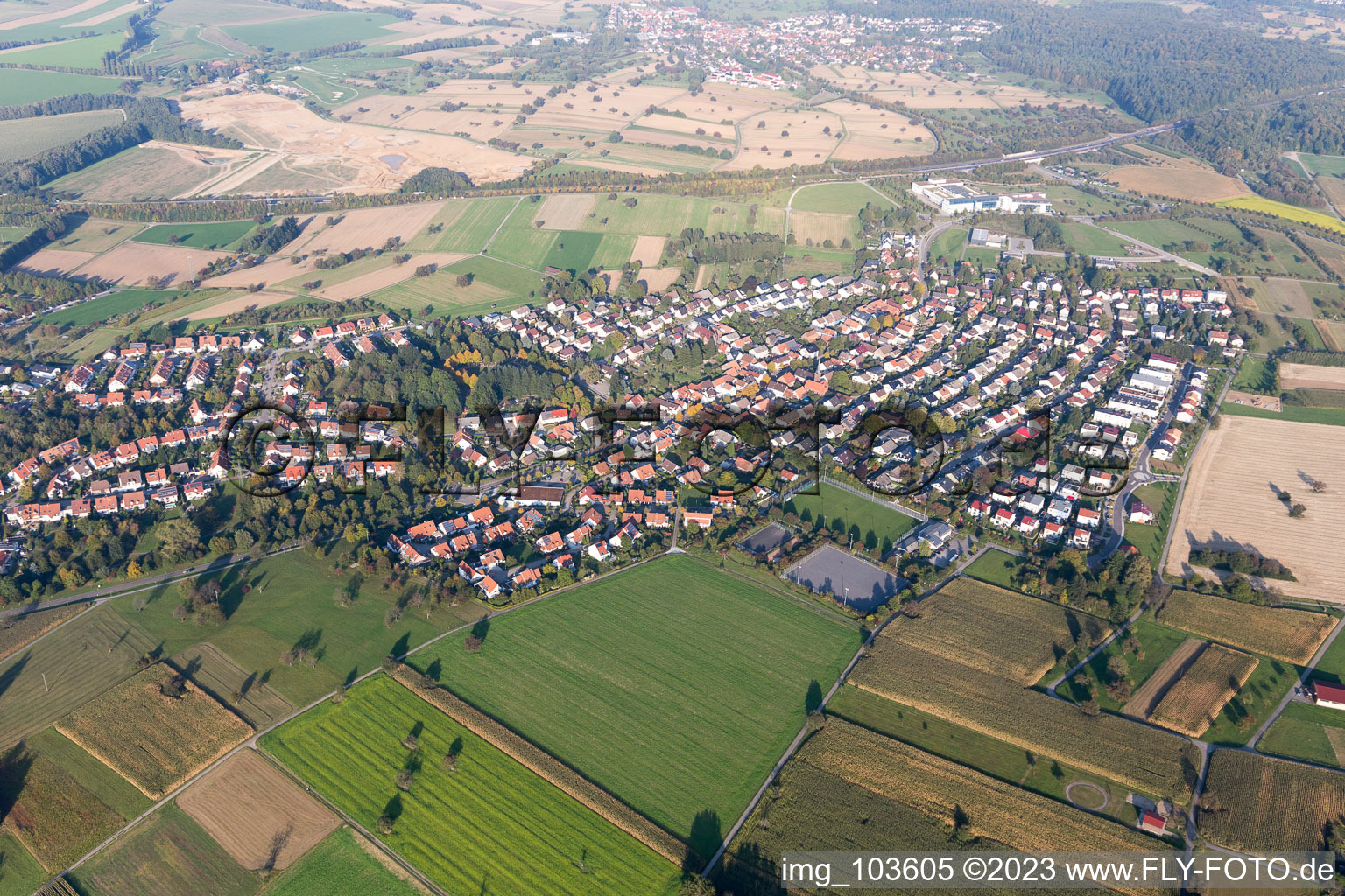 Vue aérienne de Quartier Palmbach in Karlsruhe dans le département Bade-Wurtemberg, Allemagne