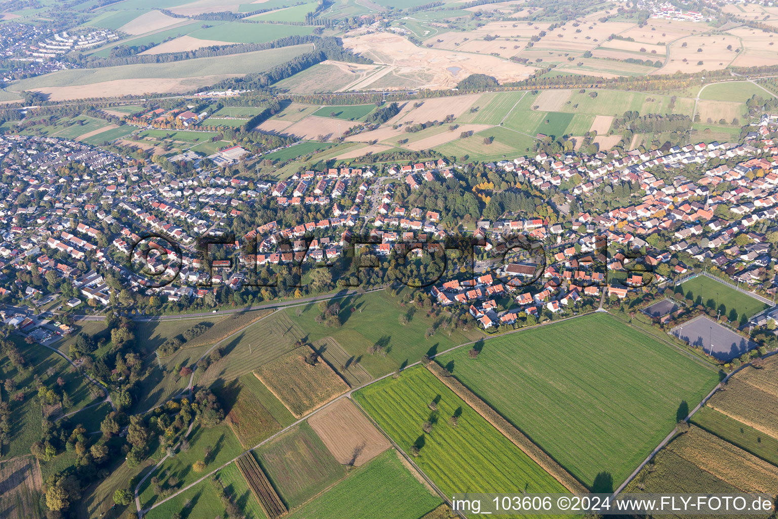 Vue aérienne de Quartier Palmbach in Karlsruhe dans le département Bade-Wurtemberg, Allemagne