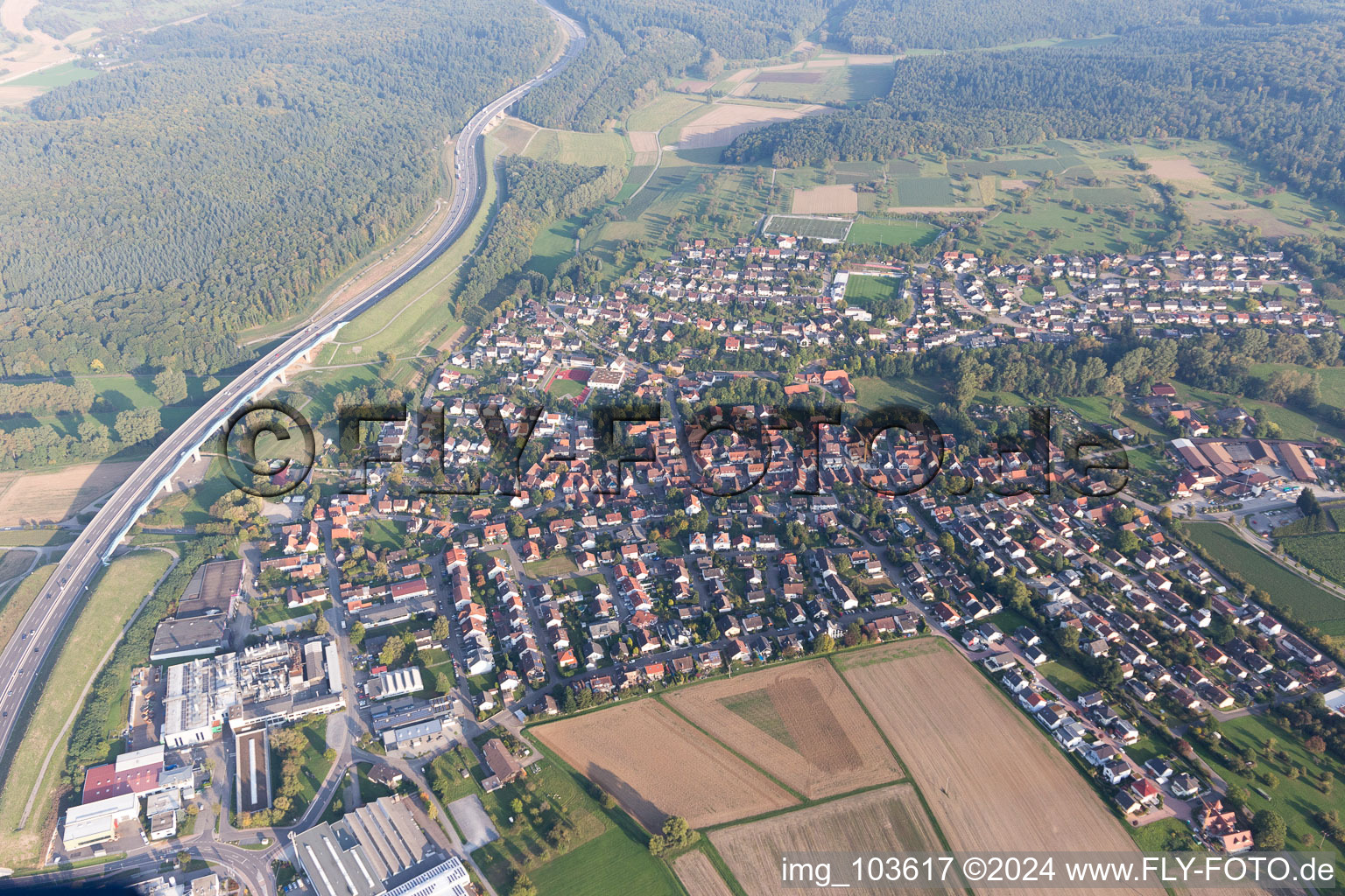 Darmsbach dans le département Bade-Wurtemberg, Allemagne d'en haut