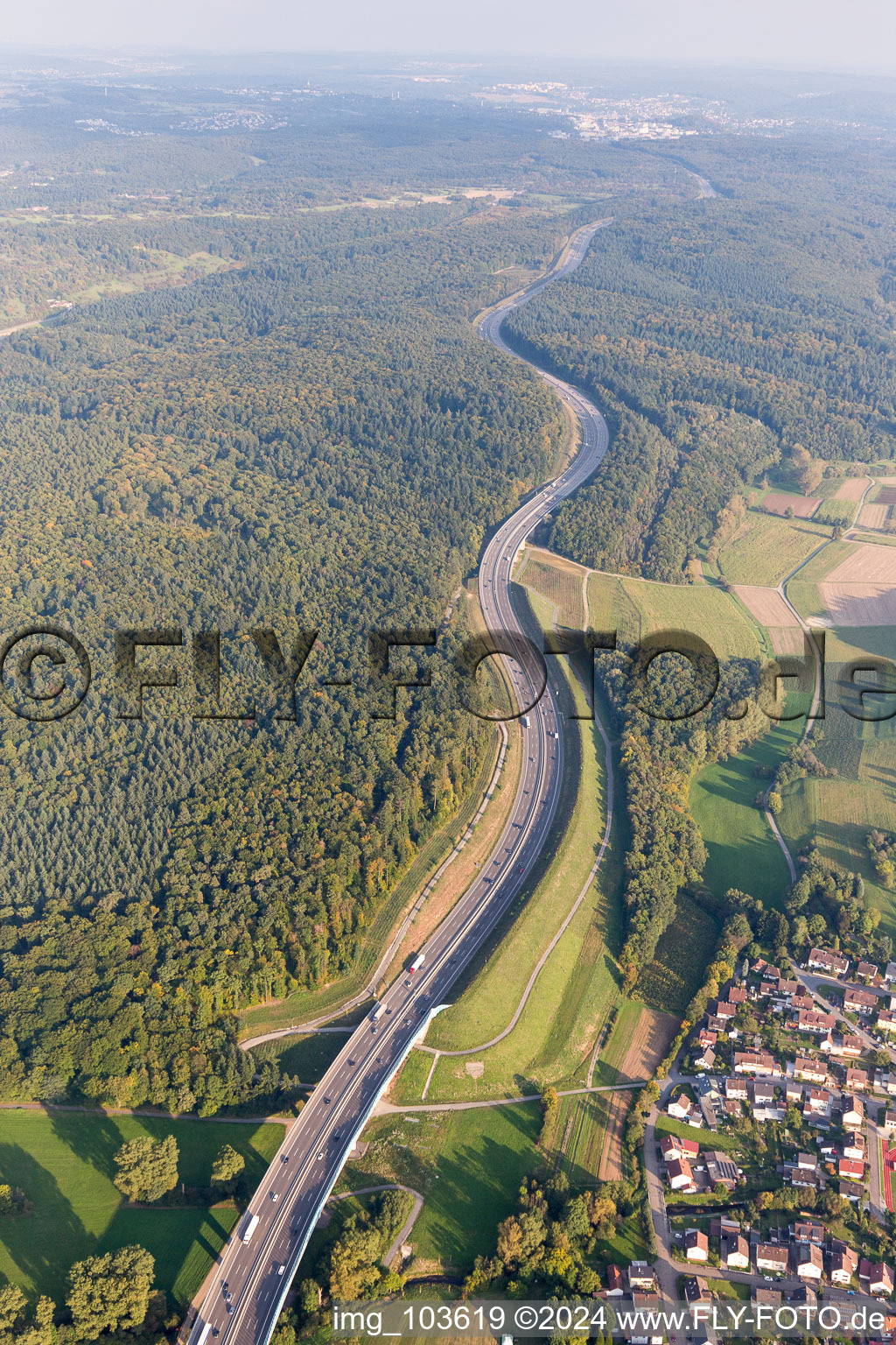 Darmsbach dans le département Bade-Wurtemberg, Allemagne vue d'en haut