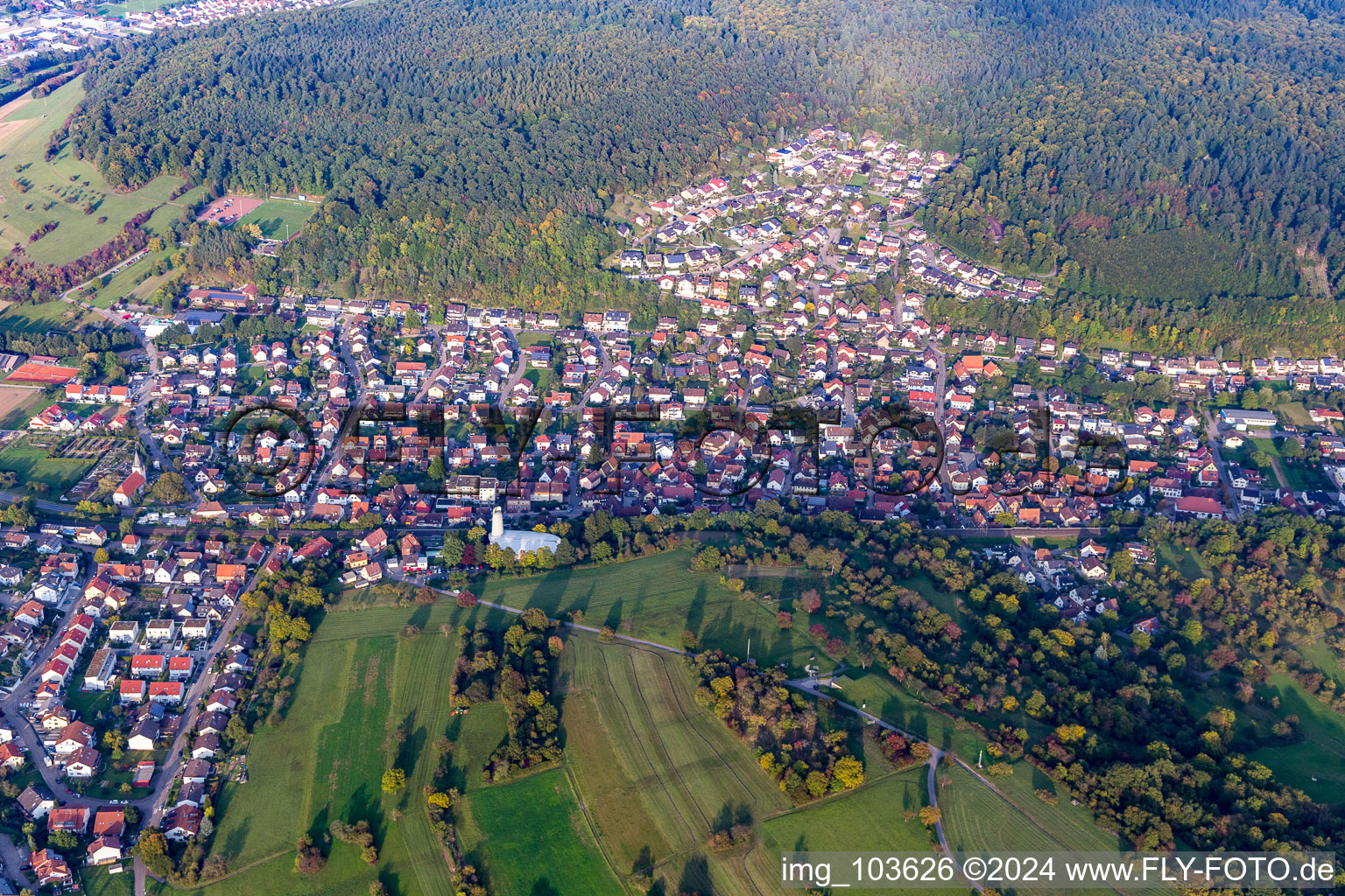 Photographie aérienne de Quartier Bilfingen in Kämpfelbach dans le département Bade-Wurtemberg, Allemagne