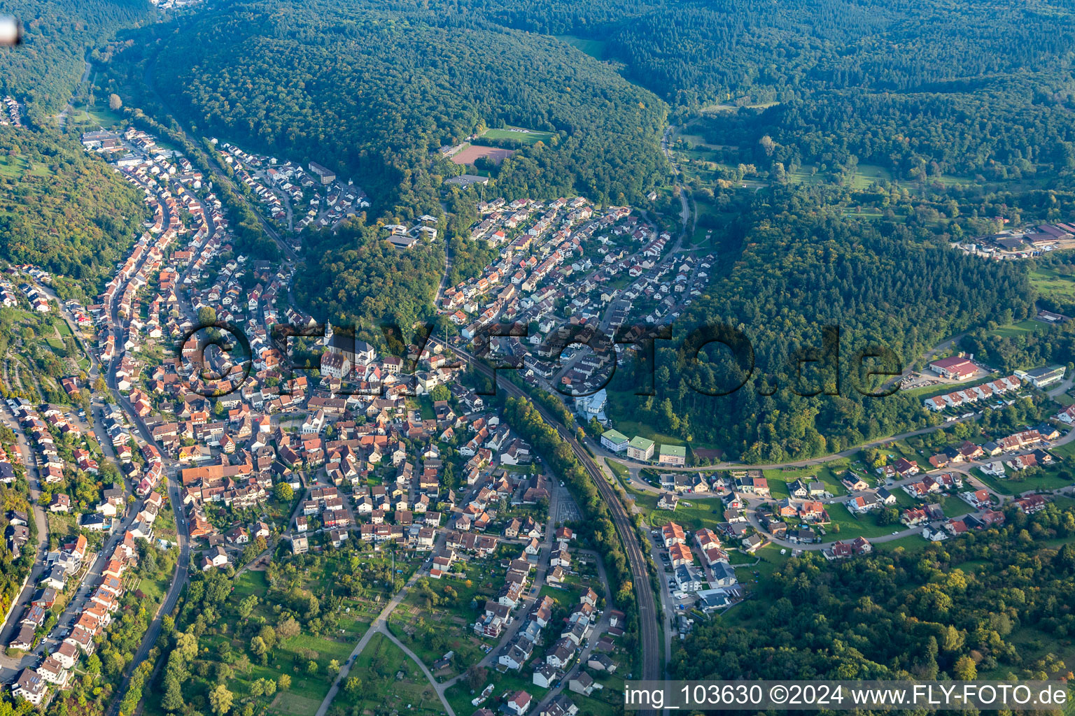 Kämpfelbach dans le département Bade-Wurtemberg, Allemagne vue d'en haut