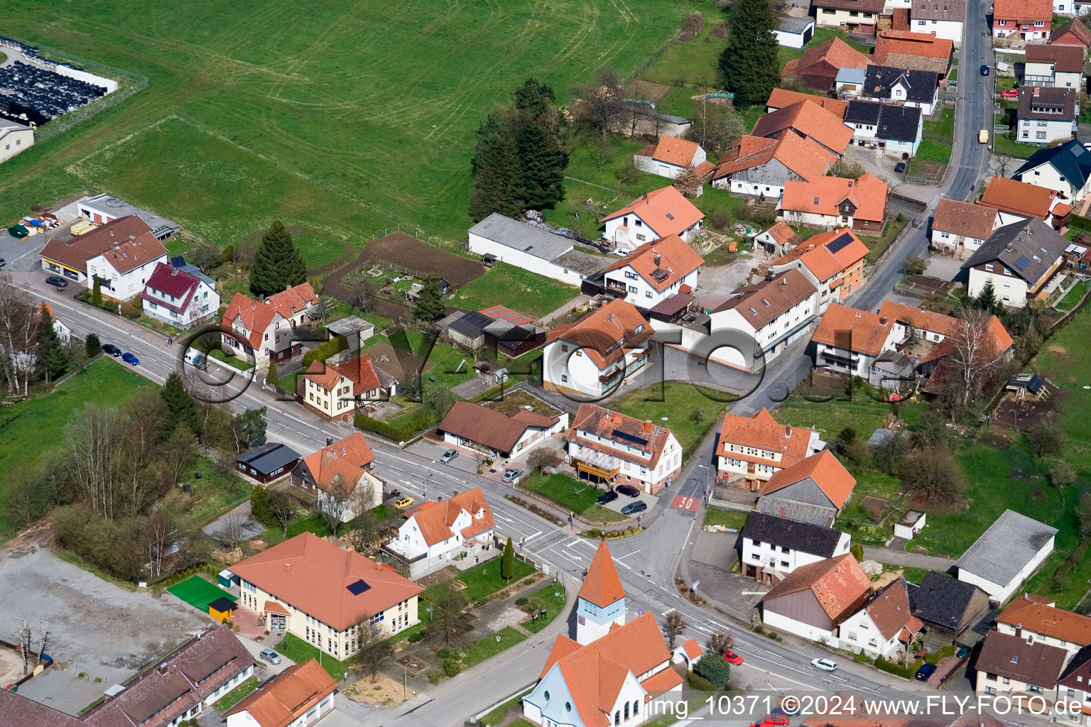 Quartier Affolterbach in Wald-Michelbach dans le département Hesse, Allemagne vue d'en haut