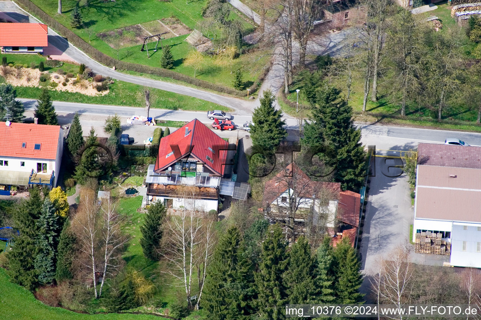 Vue d'oiseau de Quartier Affolterbach in Wald-Michelbach dans le département Hesse, Allemagne