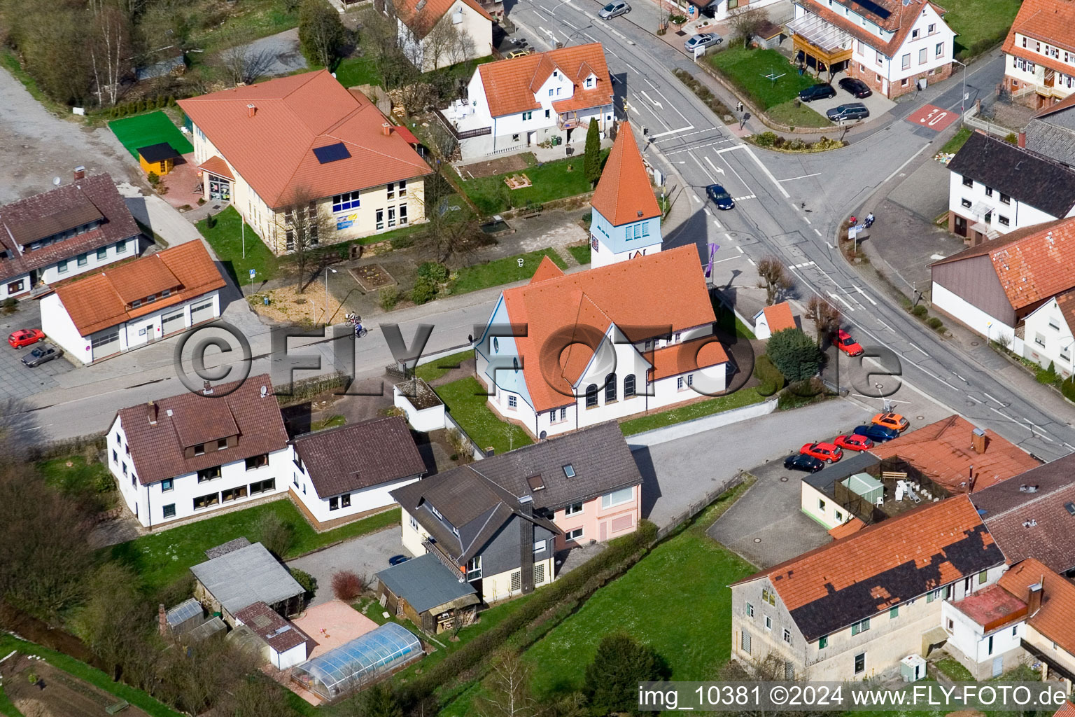 Quartier Affolterbach in Wald-Michelbach dans le département Hesse, Allemagne du point de vue du drone