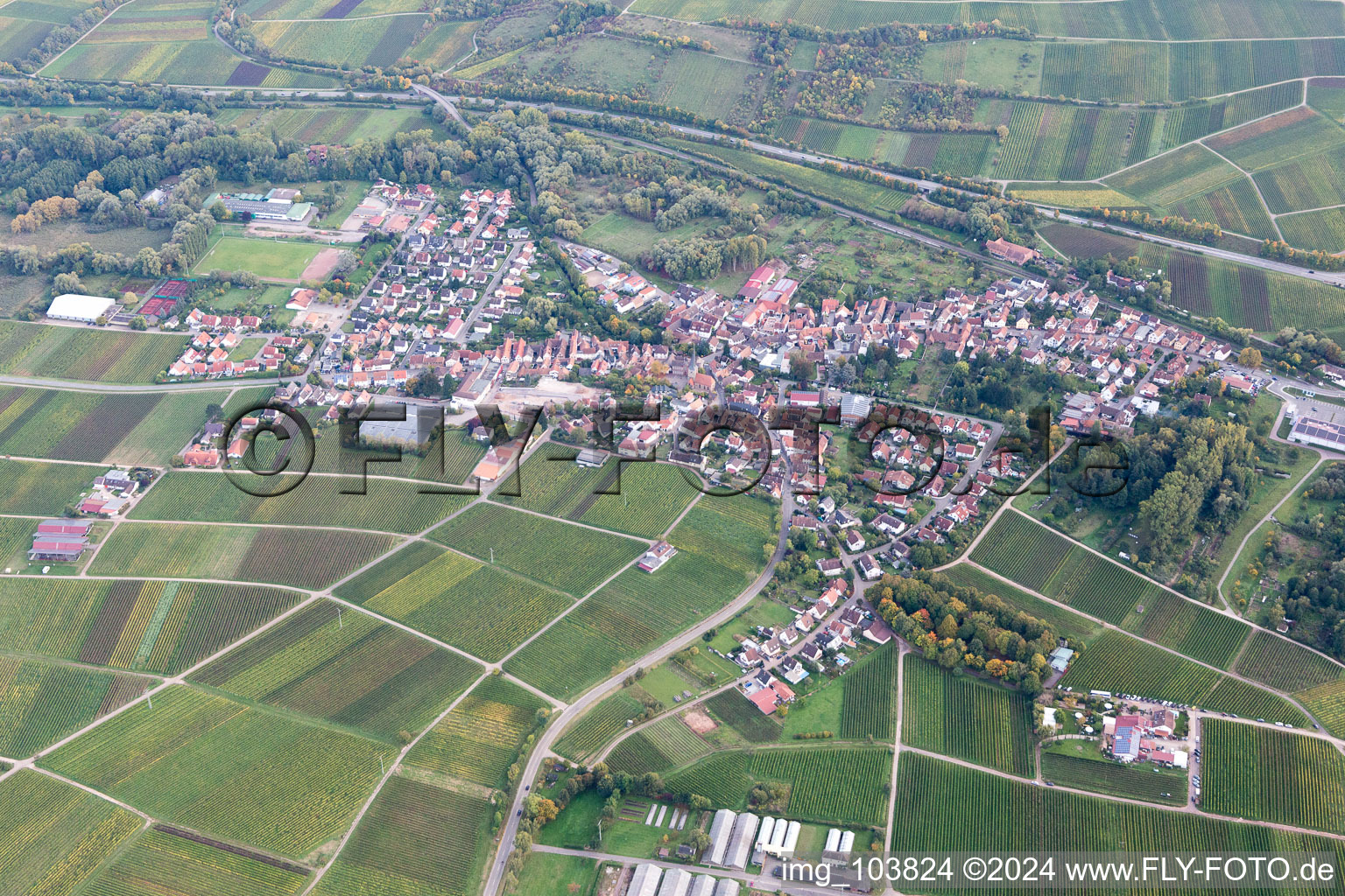 Siebeldingen dans le département Rhénanie-Palatinat, Allemagne vue du ciel