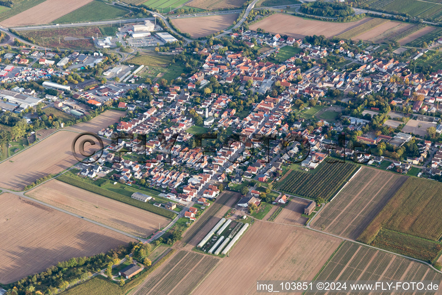 Schwegenheim dans le département Rhénanie-Palatinat, Allemagne d'en haut